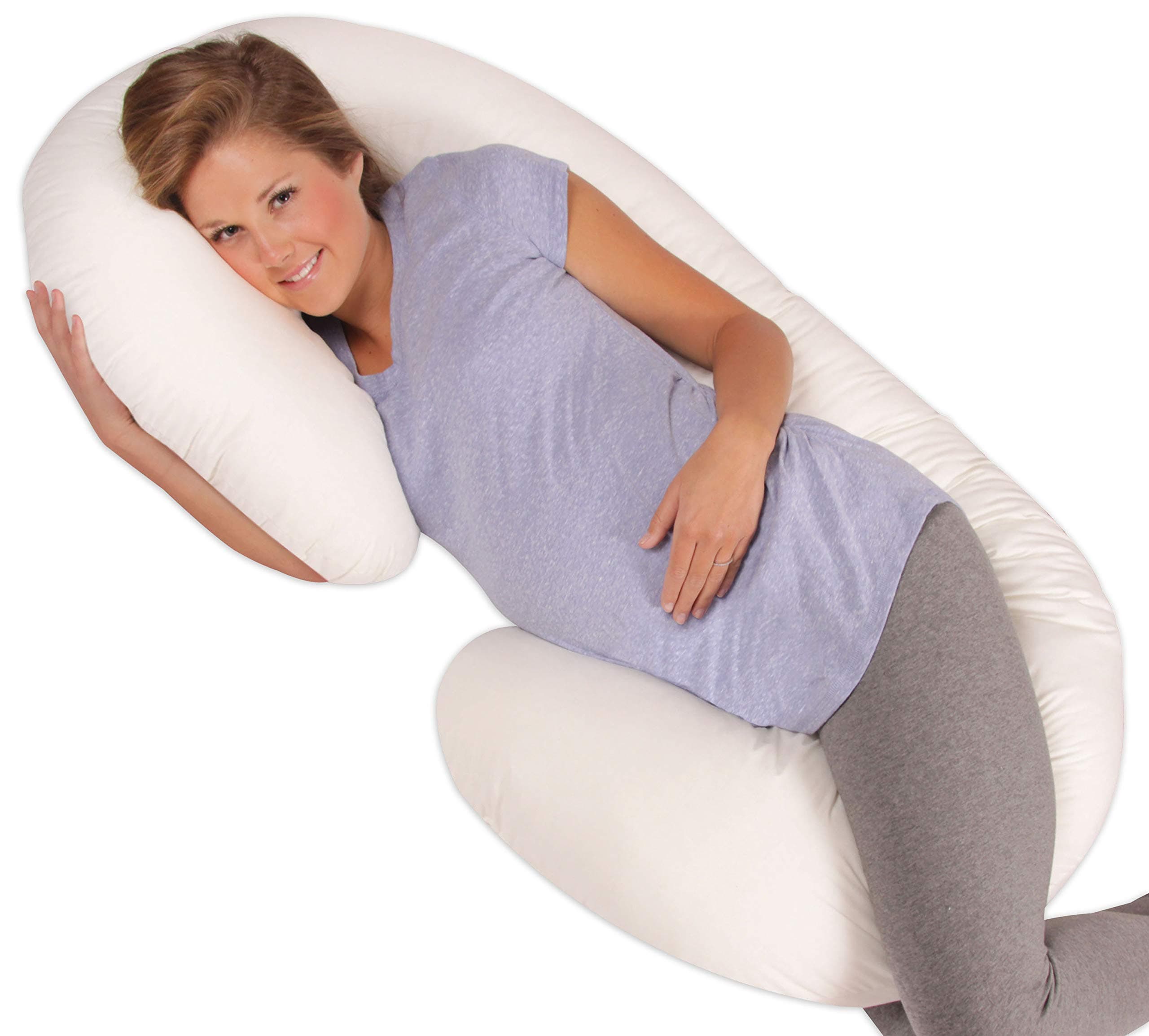 LeachcoSnoogle Original Maternity/Pregnancy Total Body Pillow, Ivory 60 Inch