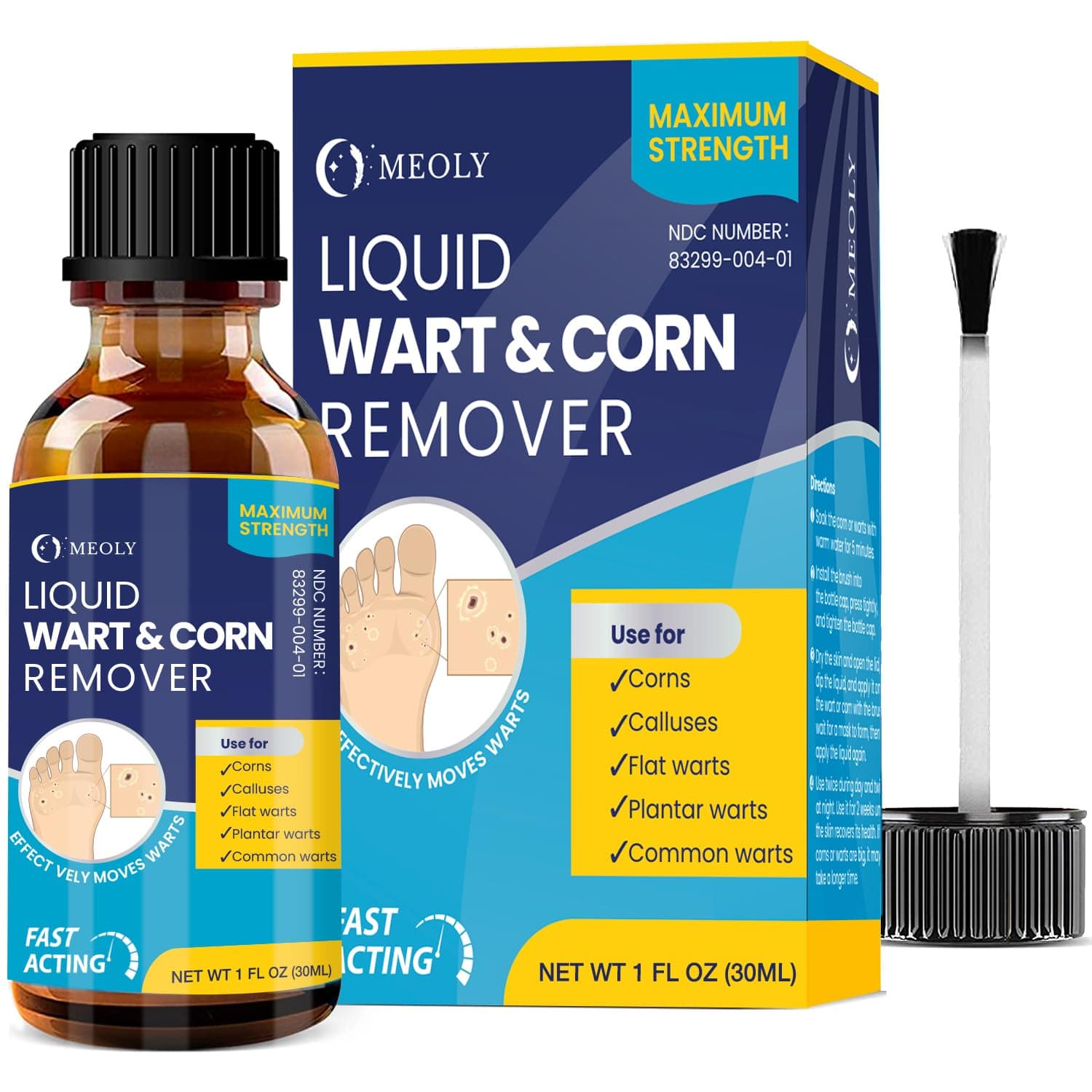 Salicylic Wart Removal Freeze Away: Fast-Acting Wart Removal Maximum Strength for Men and Women - Plantar Wart Genital Wart Corns Calluses 30 ML
