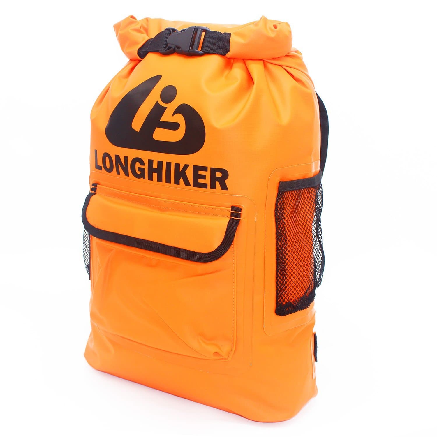 LONGHIKER Waterproof Backpack Dry Bags-Padded Shoulder Straps - Mesh Side Pockets-Easy Access Front Pocket