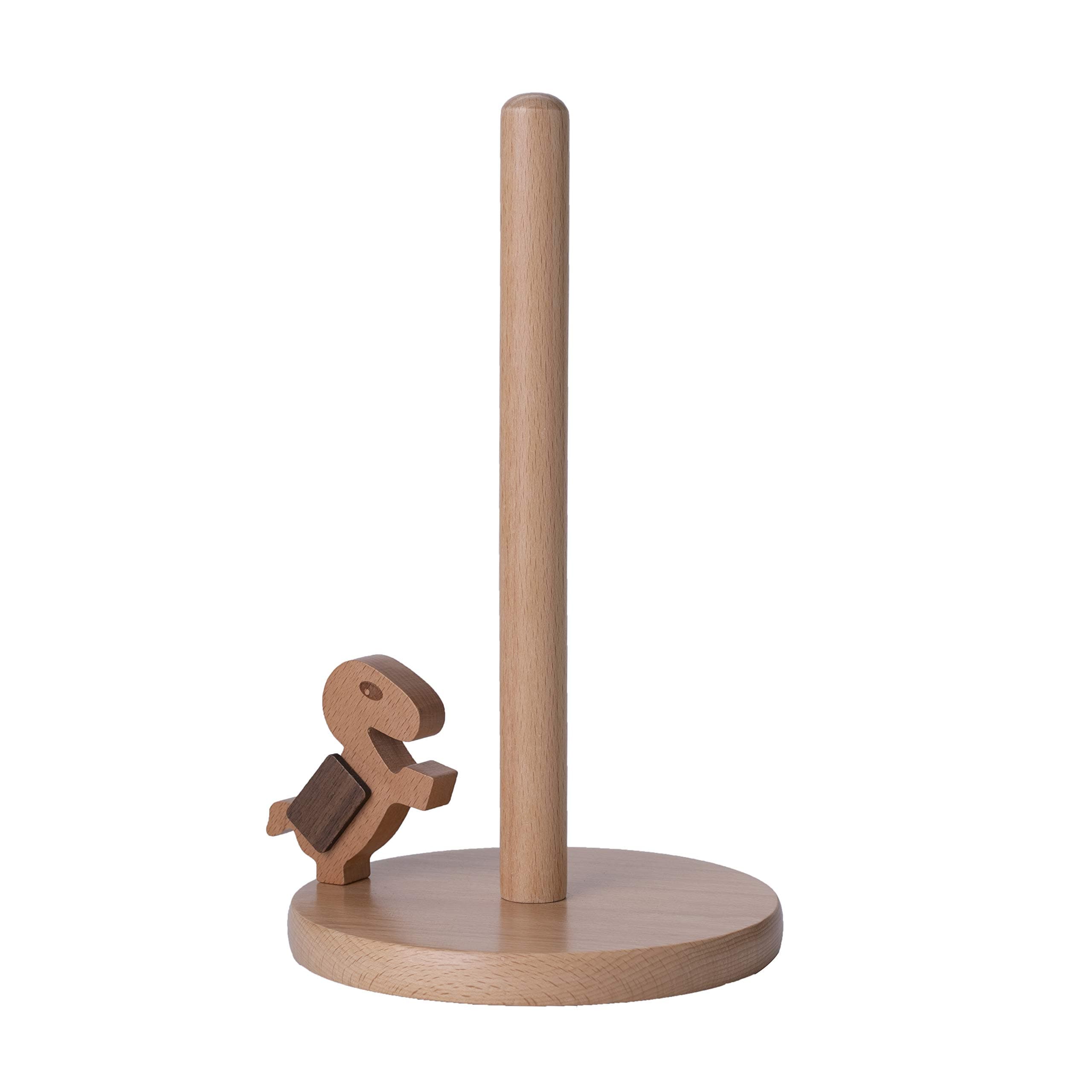 Paper Towel Holder, Vintage Wooden Paper Roll Holder Organizing Stand Countertop for Kitchen Bathing Toilet Cabinet Table Waterproof Non-slip YIDADA