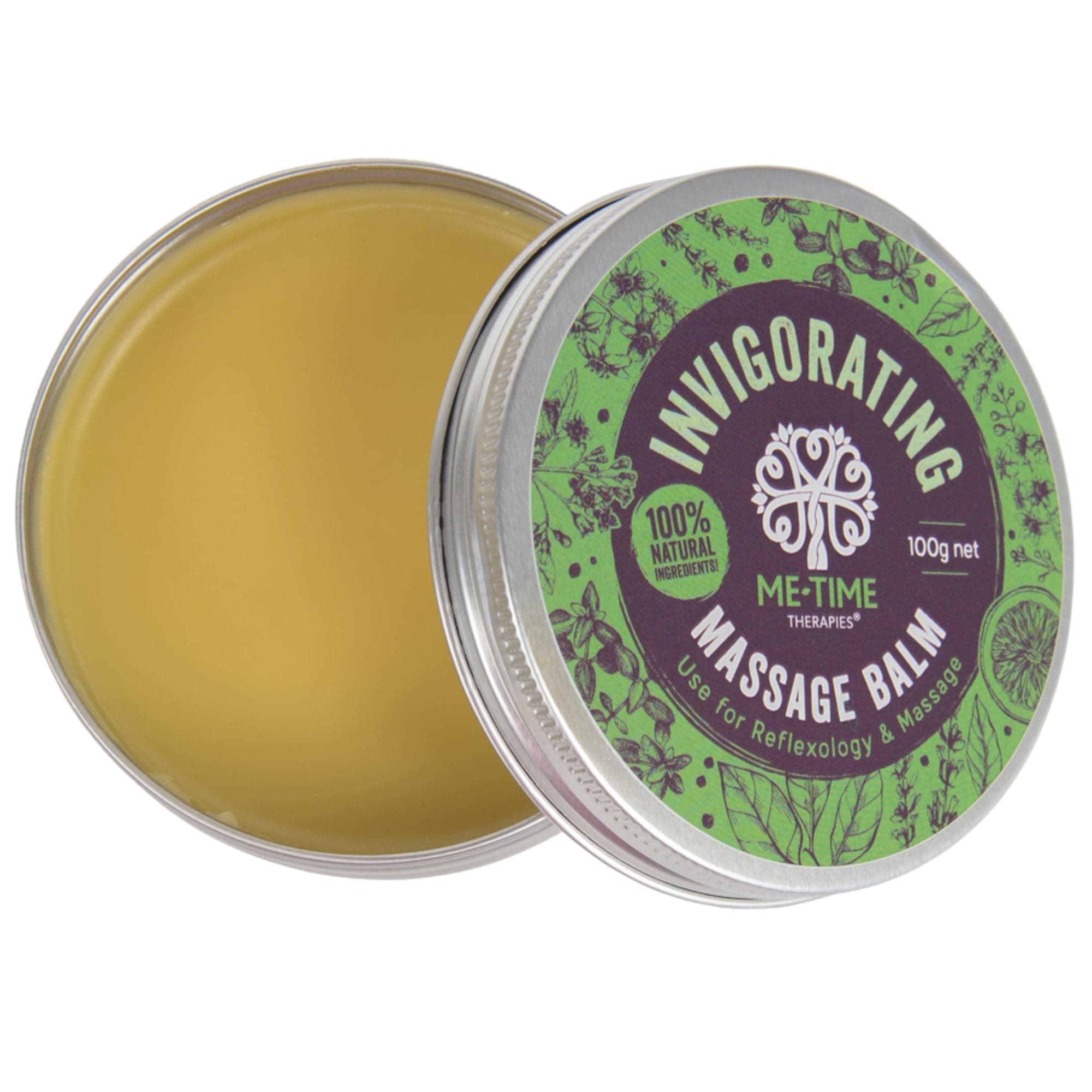 Invigorating Massage Balm & Reflexology Balm 100g – Citrus Massage Wax for Reflexology, Sports & Deep Tissue Massage – Professional Massage Balm - Me Time Therapies
