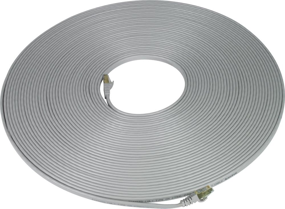 Flat CAT7 Ethernet Cable, Gray, 50 Feet, 0.16" Thick