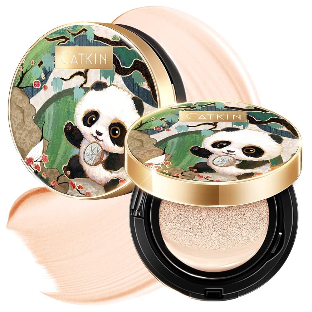 Panda Land Full Coverage Cushion Fondation, Breathable Hydrating Nourishing Poreless Face Makeup Save for Sensitive Skin,Sheer Finish (C01 Fair)