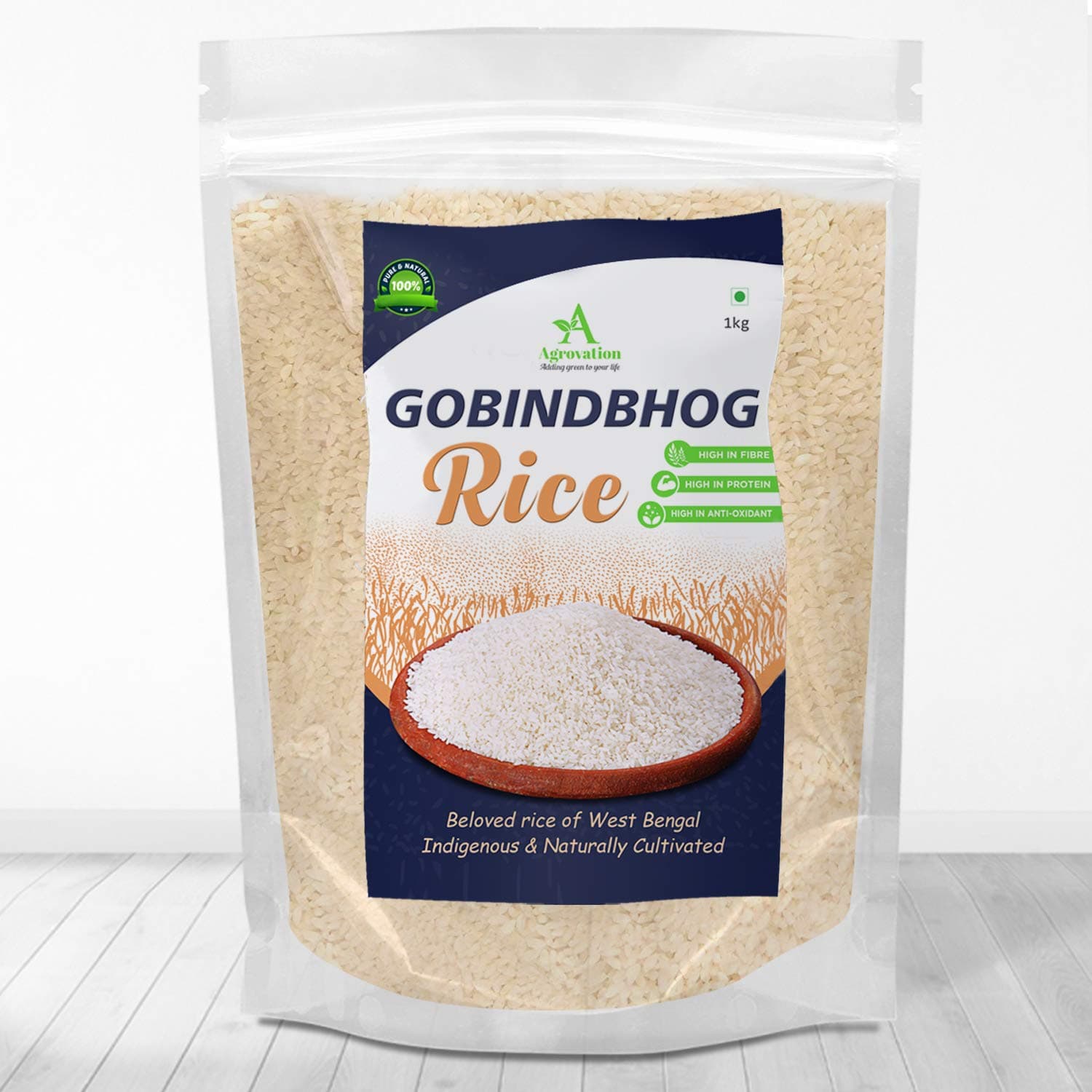 AGROVATION Premium Gobindobhog Rice, 2 Kg | From Birbhum District West Bengal