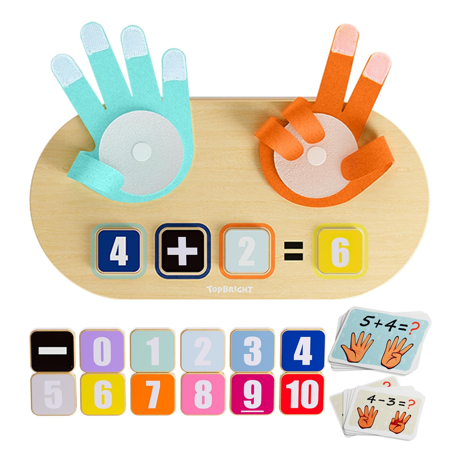 TOP BRIGHT Educational Learning Number Toy for Toddler - Finger Counting Math Toys, Homeschool Supplies for Math Manipulates, Number Counting Blocks for Kids, Montessori Toy for 3 Year Old