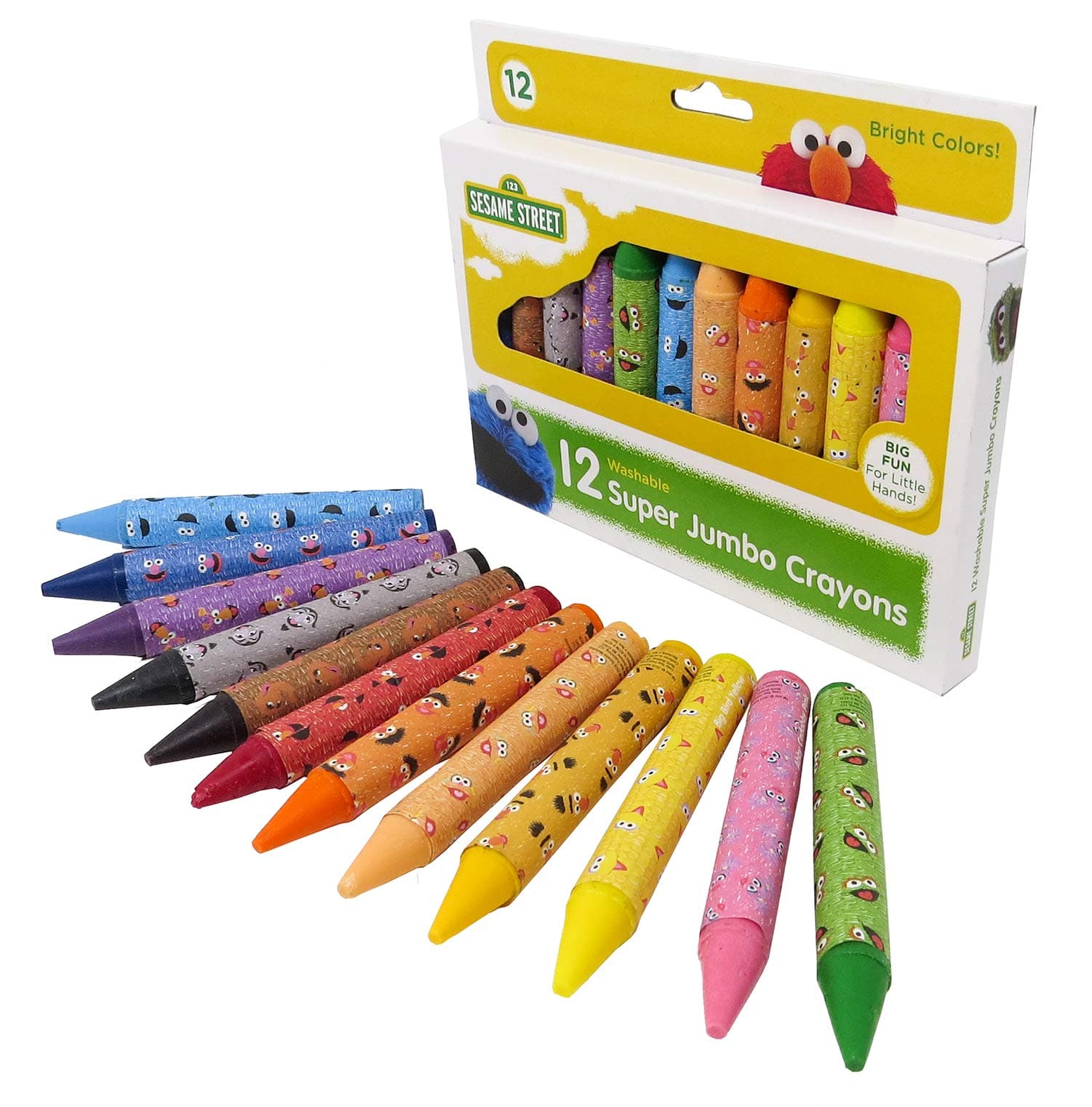 12 Count Washable Jumbo Crayons | For Toddlers and Kids | Assorted Colors and Non Toxic | Great for Classrooms | Beginner Crayons