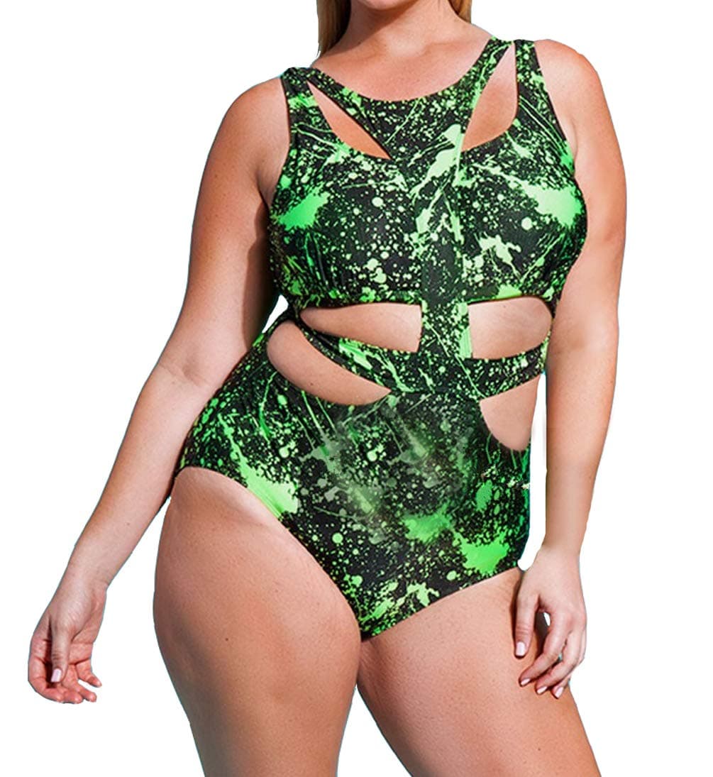 Eternatastic Women's One-Piece Monokini Swimsuit Swimwear Plus Size Bikinis