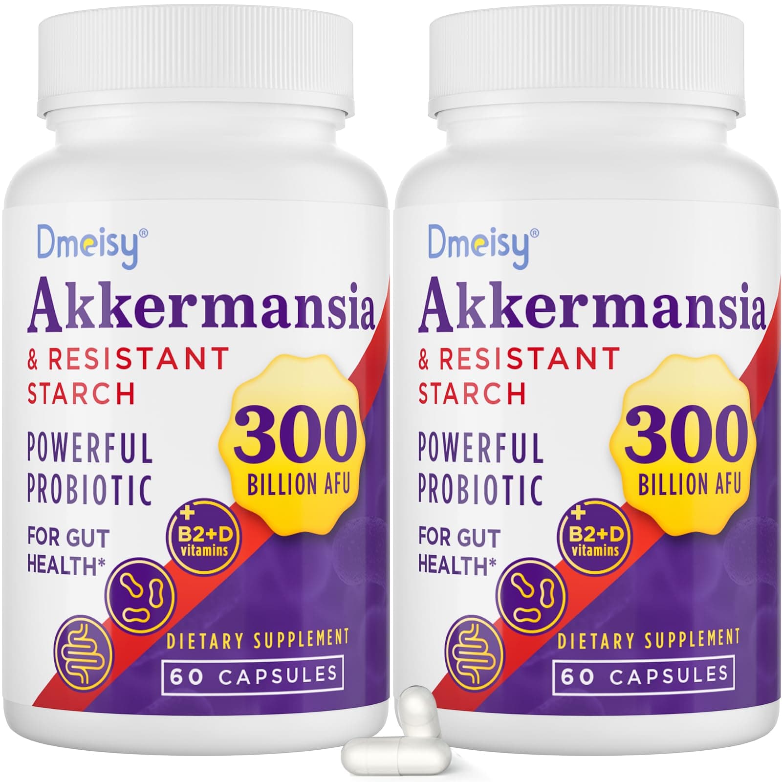 300 Billion AFU Akkermansia Muciniphila, Akkermansia Probiotic for Women & Men, 120 Count