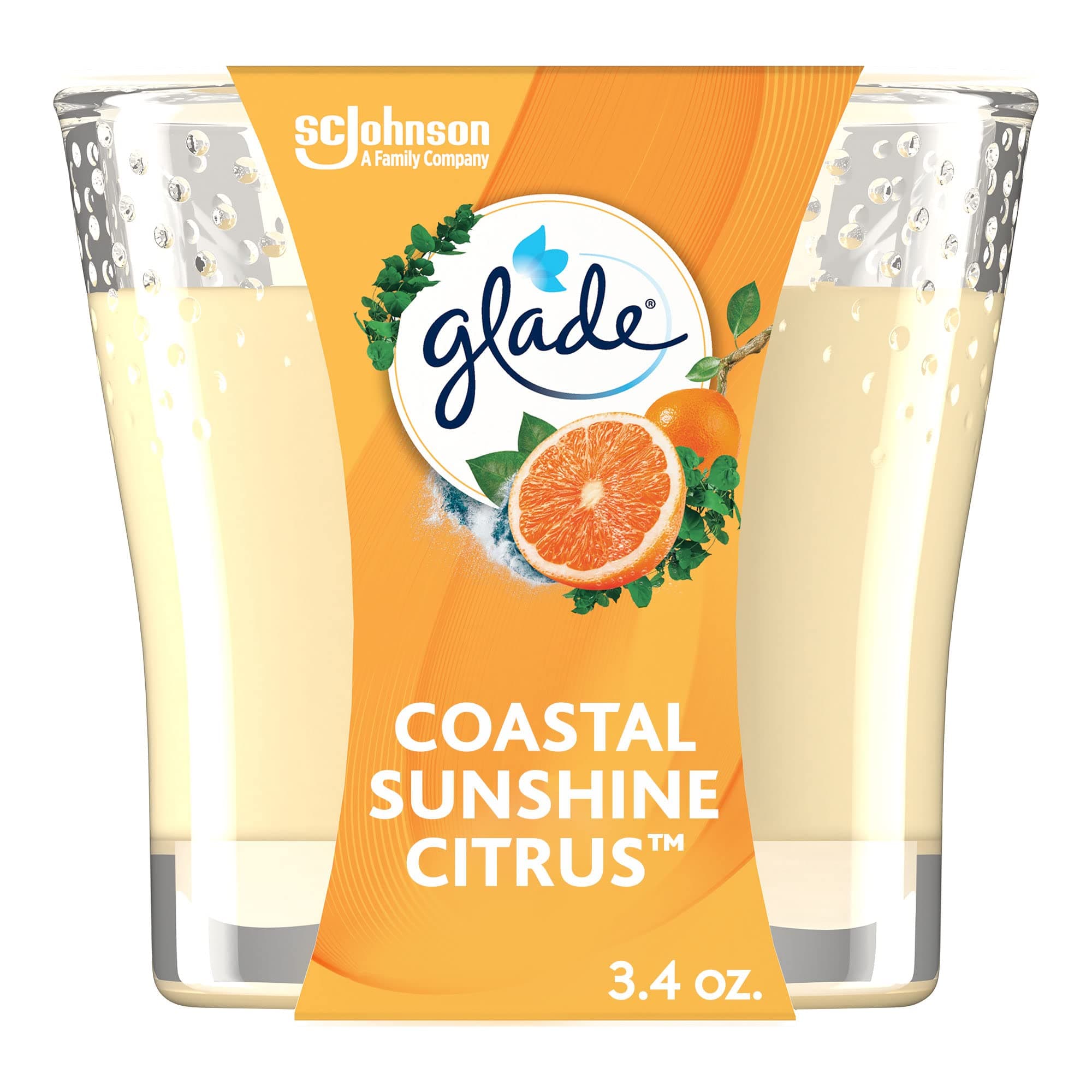 Candle Jar, Air Freshener, Coastal Sunshine Citrus, 3.4 Ounce