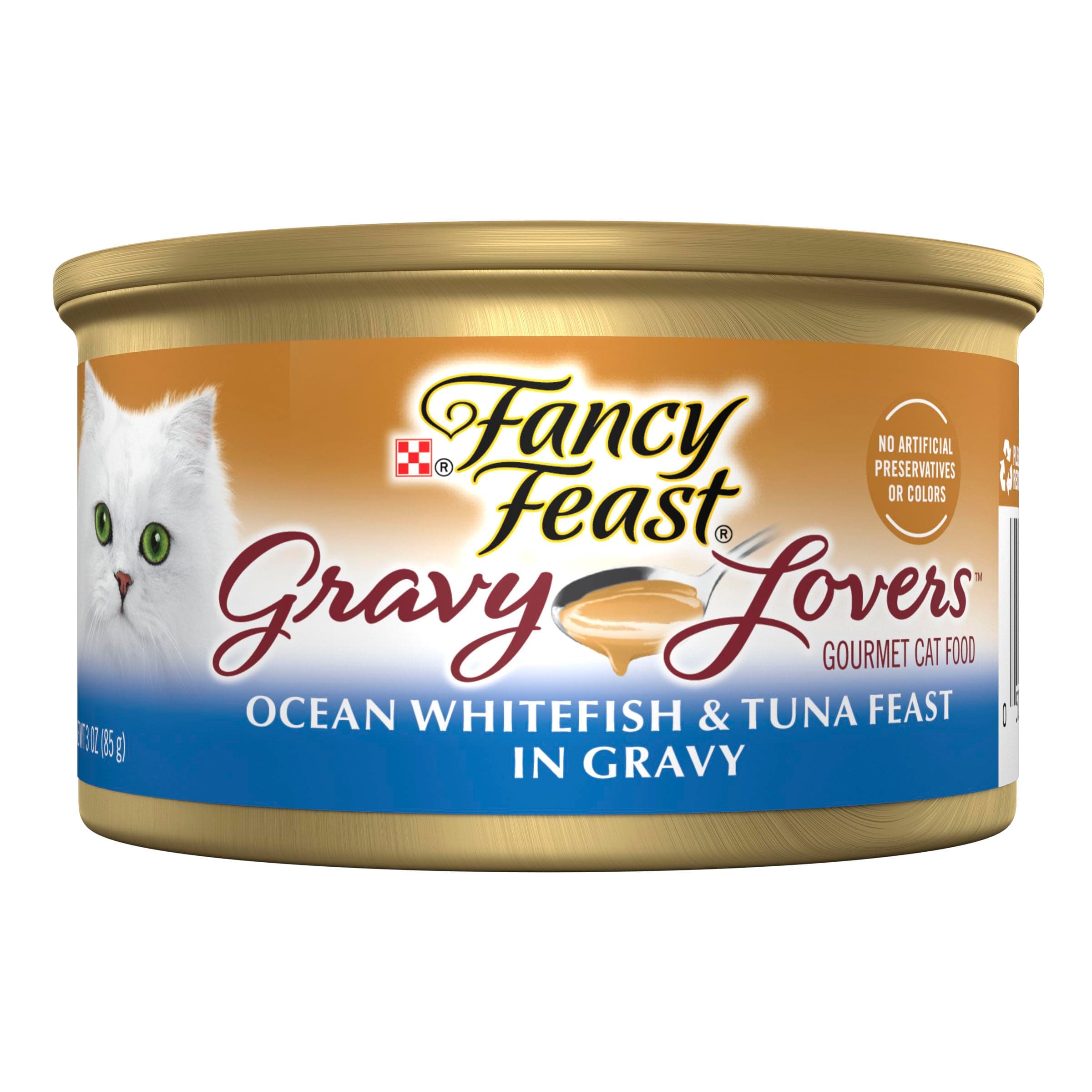 Purina Fancy Feast Ocean Whitefish & Tuna Feast in Sauteed Seafood Flavor Gravy Cat Food - (24-Pack) 3 oz. Pull-top Can