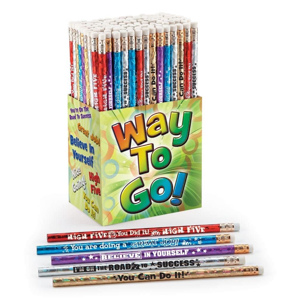 Way To Go! 150-Piece Pencil Assortment Collection- Includes Motivational Messages to Boost Students' Confidence