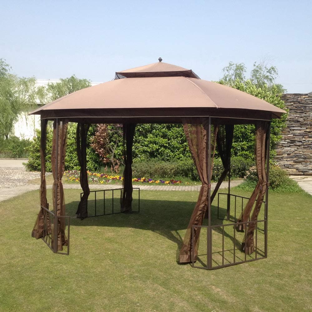 Sunjoy Original Replacement Mosquito Netting for Catalina Gazebo (11x13 FT) L-GZ660PST-D Sold at BigLots, Brown