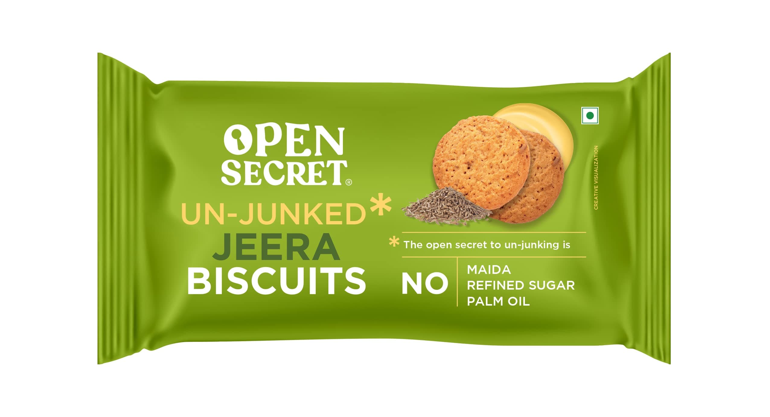 Open Secret Jeera Biscuit Cookies | Protein & Fiber Packed | Healthy Snacks | No Added Maida No Refined Sugar No Palm Oil | Unjunked Biscuit | 40G - Pack of 6