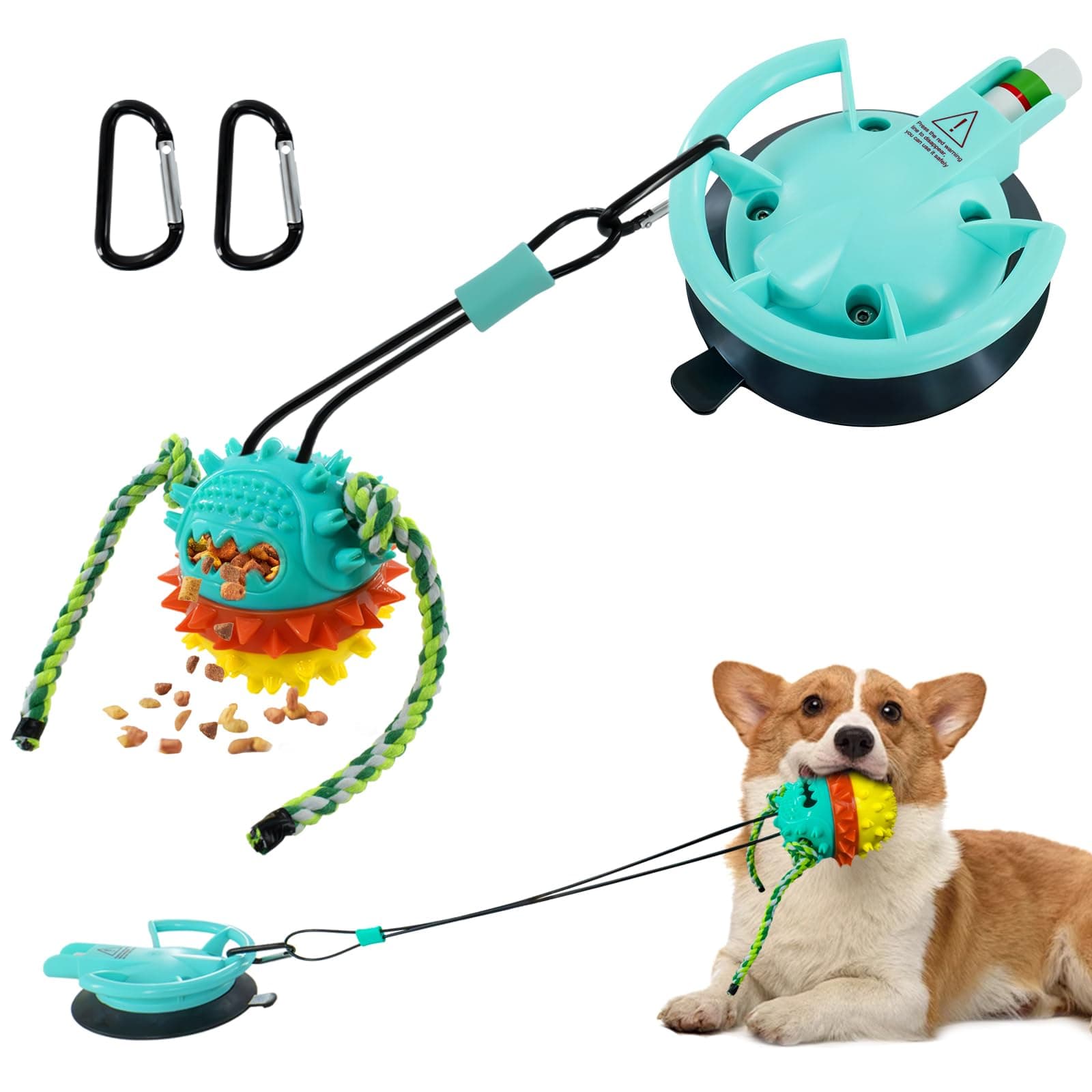 Dog Toys Ball,Suction Cup Tug of War Dog Toy,Dog Toys for Aggressive Chewers,Dog Self Playing Toys for Boredom With Individually&Removable Suction Cups, Also For Pets Bathing Brushing Playing