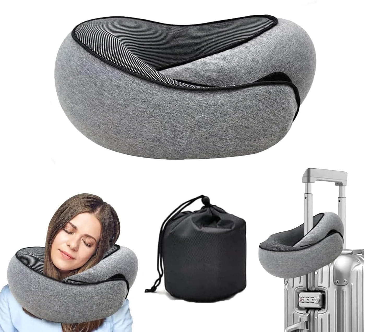 WEERSHUN Travel Pillows for Airplanes,2024 New Travel Pillow,Travel Neck Pillow Airplane Memory Foam Travel Pillow Neck Pillow for Traveling Suitable for Airplanes,Offices and Cars