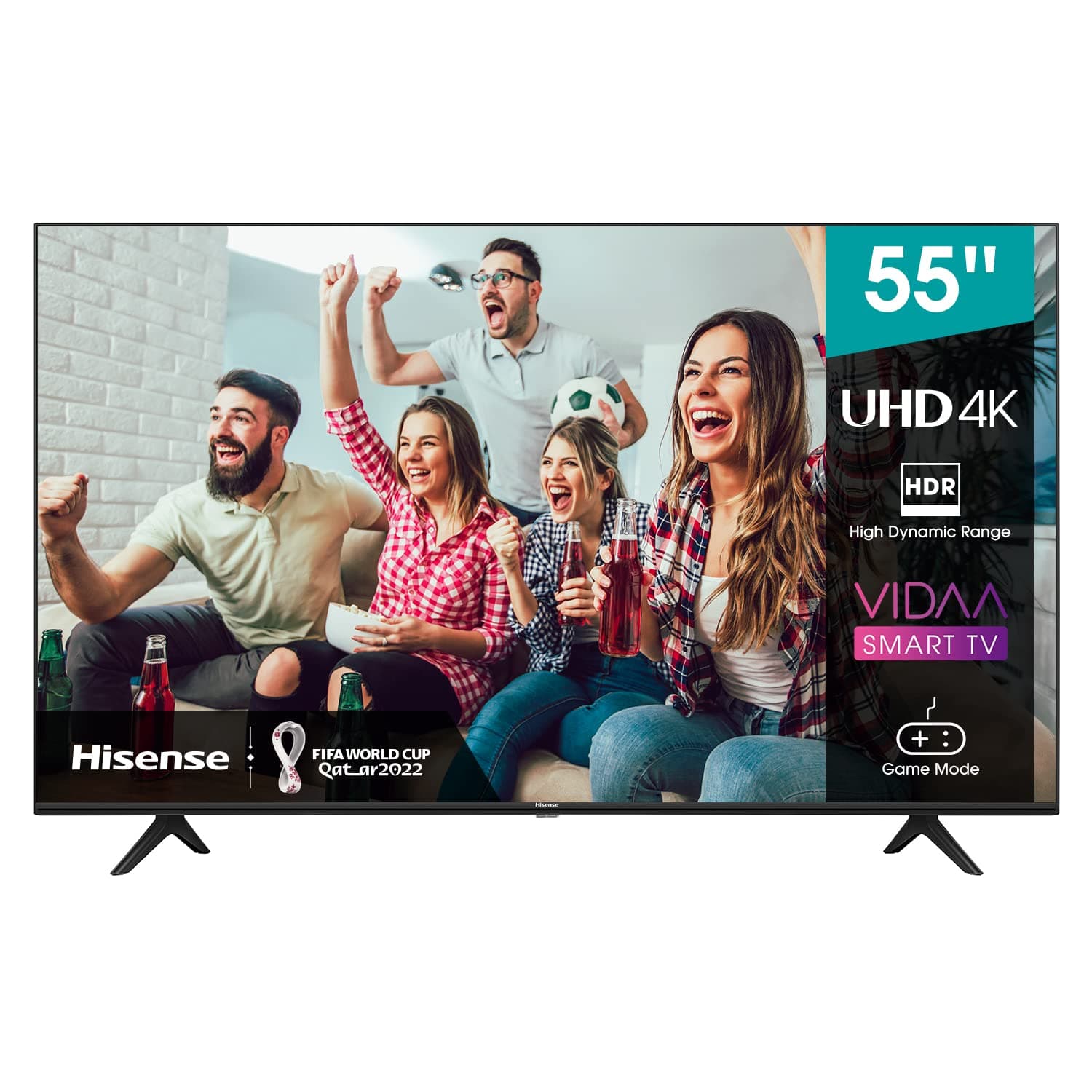 55 Inch TV UHD Smart HDR 10/HLG Wifi (2.4GHZ) Bluetooth 5.0 DLNA HDCP Version H.265 decoder - 55A6H (2022-2023 Model)
