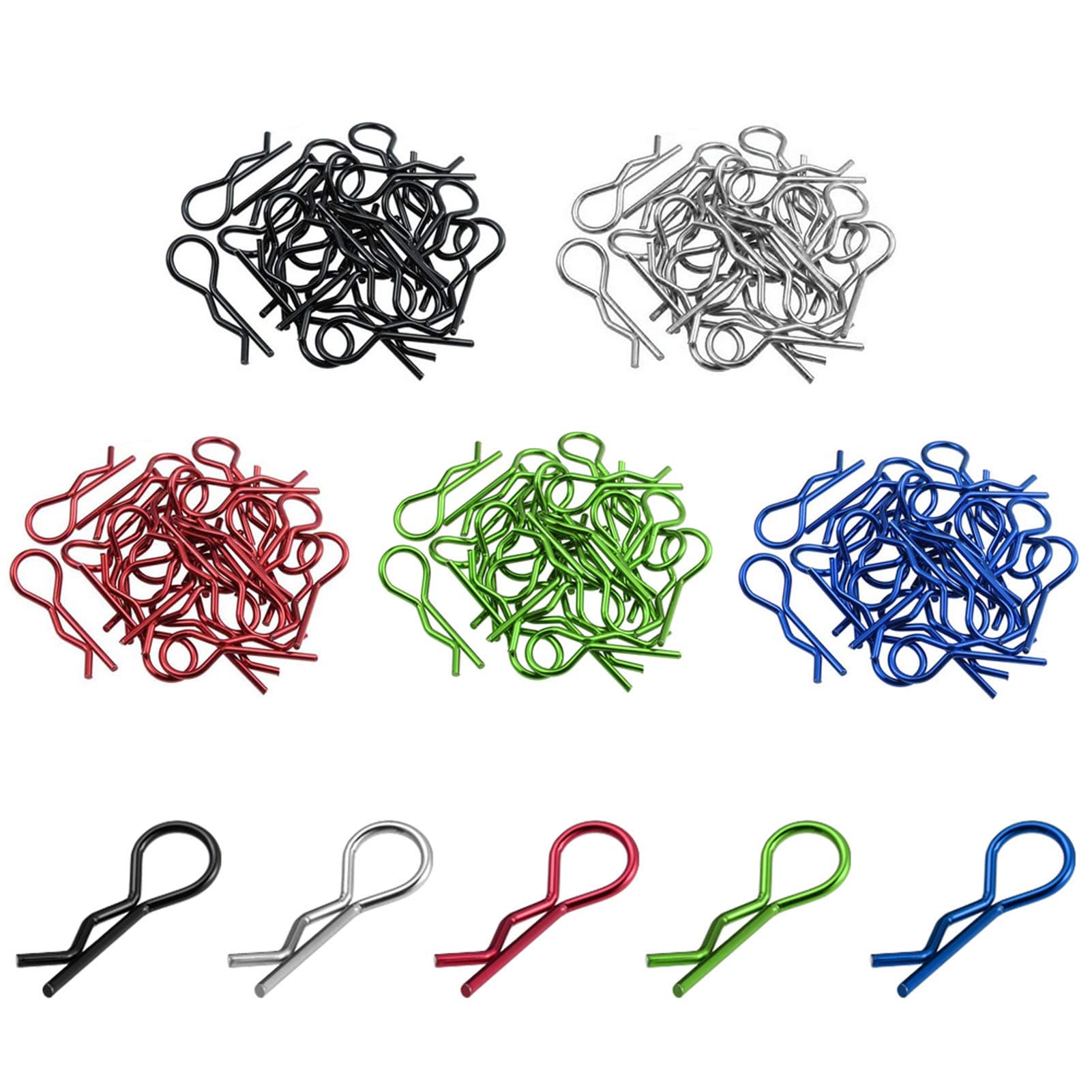 Hobbypark 100PCS RC Car Body Clips R Pins Universal for 1/8 1/10 1/12 RC Car Body Shell Truck Buggy Crawler Short Course Replacement Parts