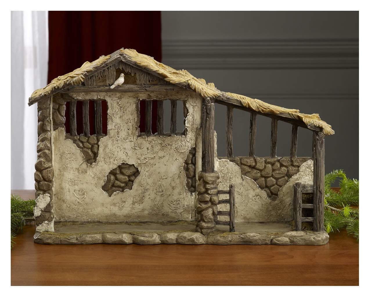 THREE KINGS GIFTS THE ORIGINAL GIFTS OF CHRISTMAS Nativity Lighted Stable (10 Inch)