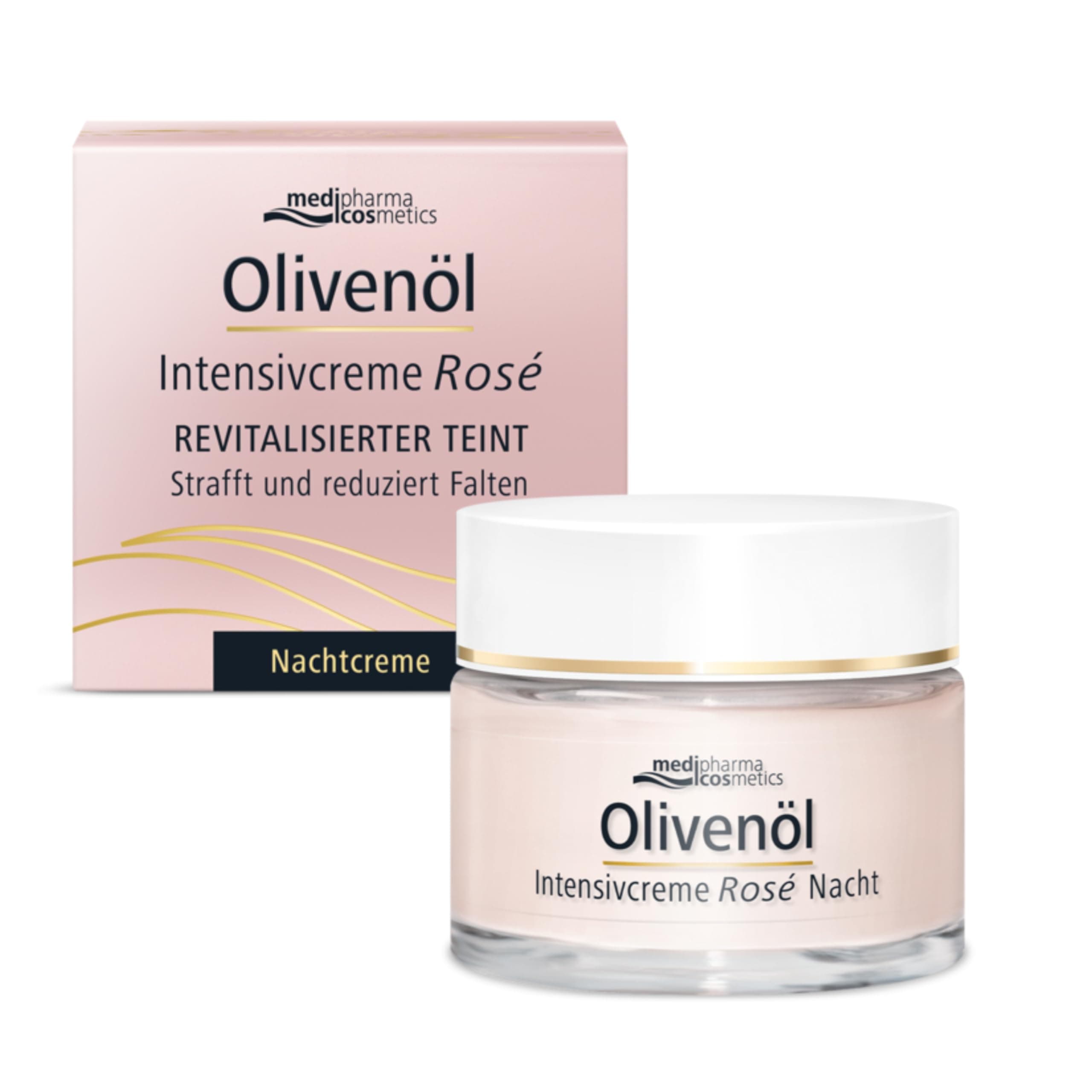 Olive Oil Intensive Cream Rose Night Cream | Tightens and Reduces Wrinkles | Revitalised Complexion Rich Care | For Face and Neck | For Mature Skin | 50 ml