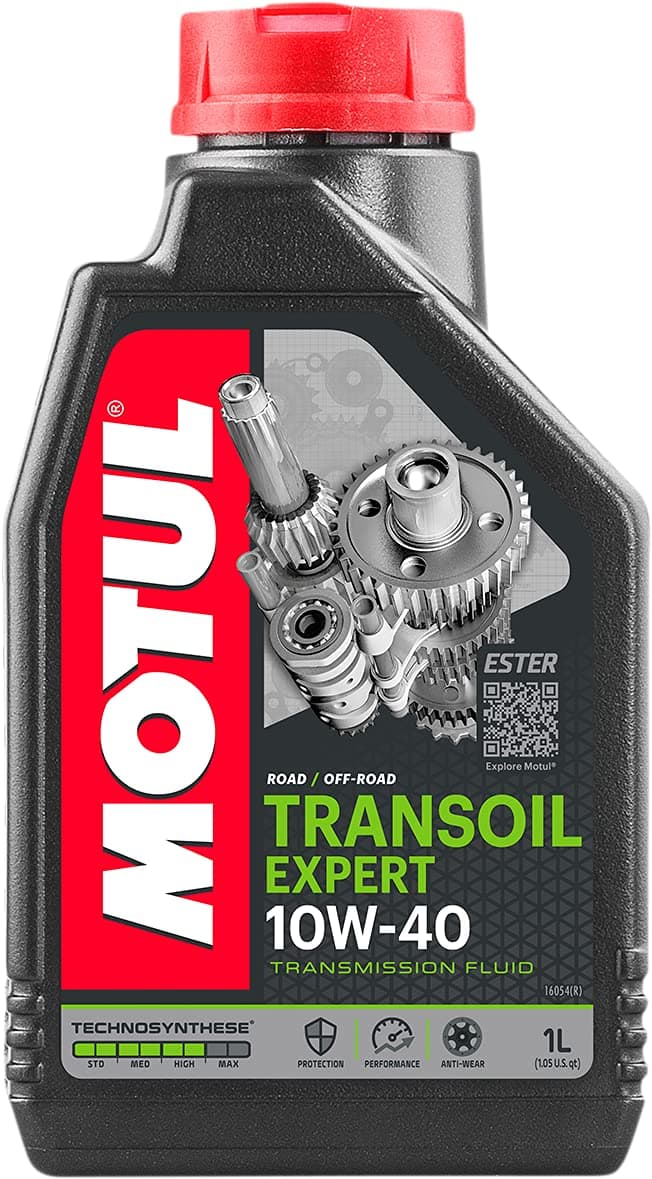 10W40 Transoil Expert Transmission Fluid, On and Off Road Gearbox Transmission Oil, Motorcycle Gear Oil for Cross and Enduro Bikes, Mopeds, Scooters, Quads, ATV, UTV, 1L