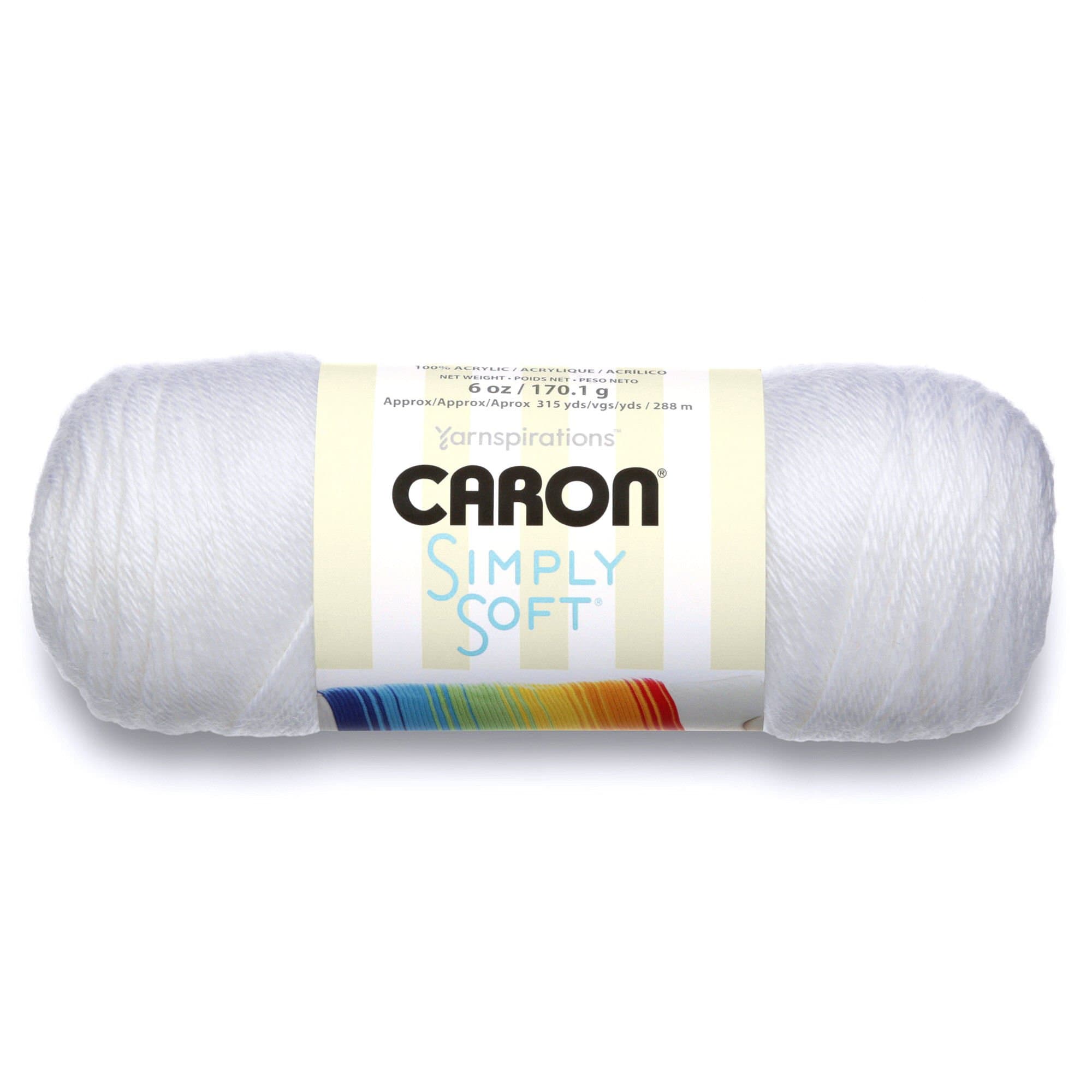 CARON SIMPLY SOFT- 170G- WHITE,7.84 x 24.3 x 7.84 cm
