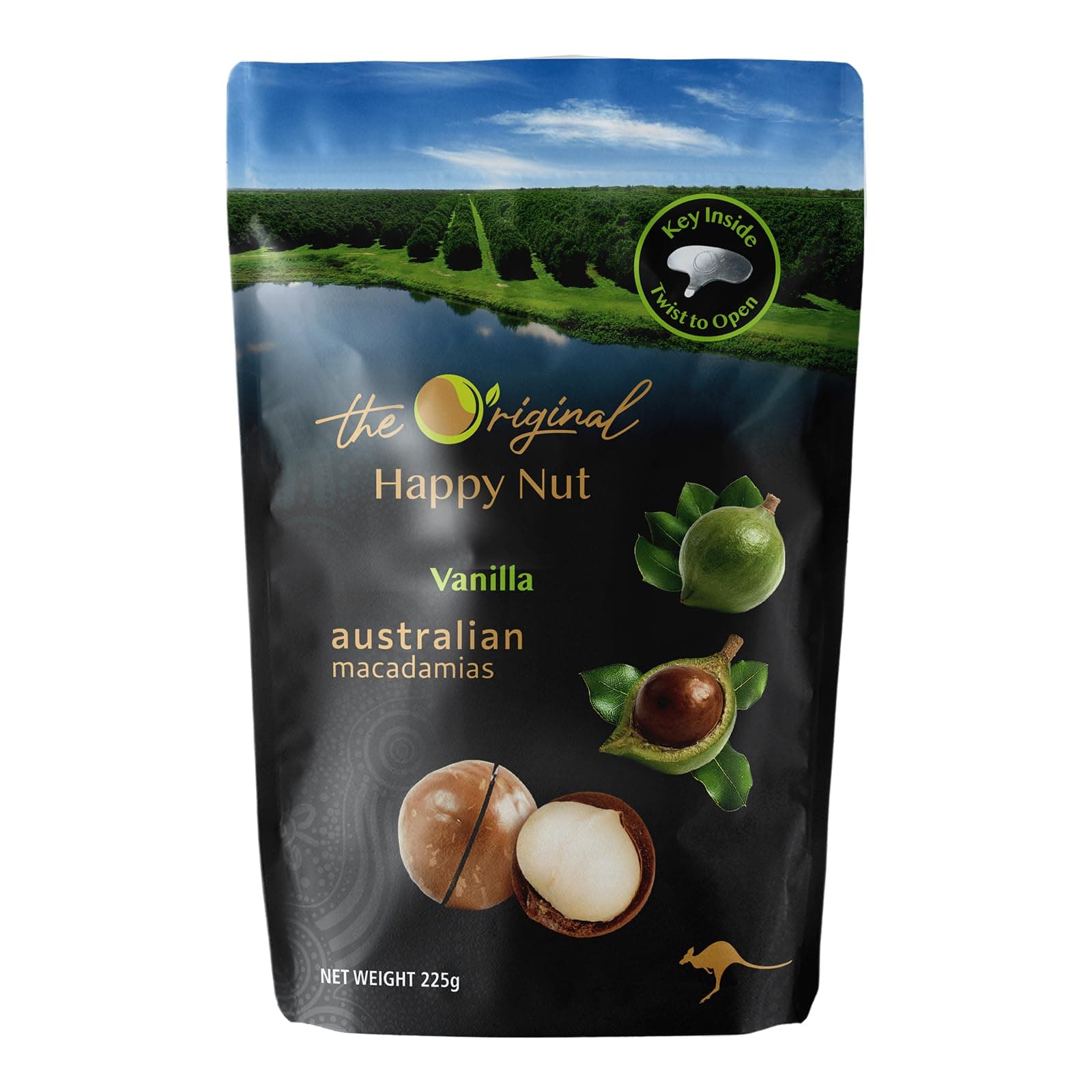 Macadamias Australia Happy Nut Vanilla Macadamias 225g