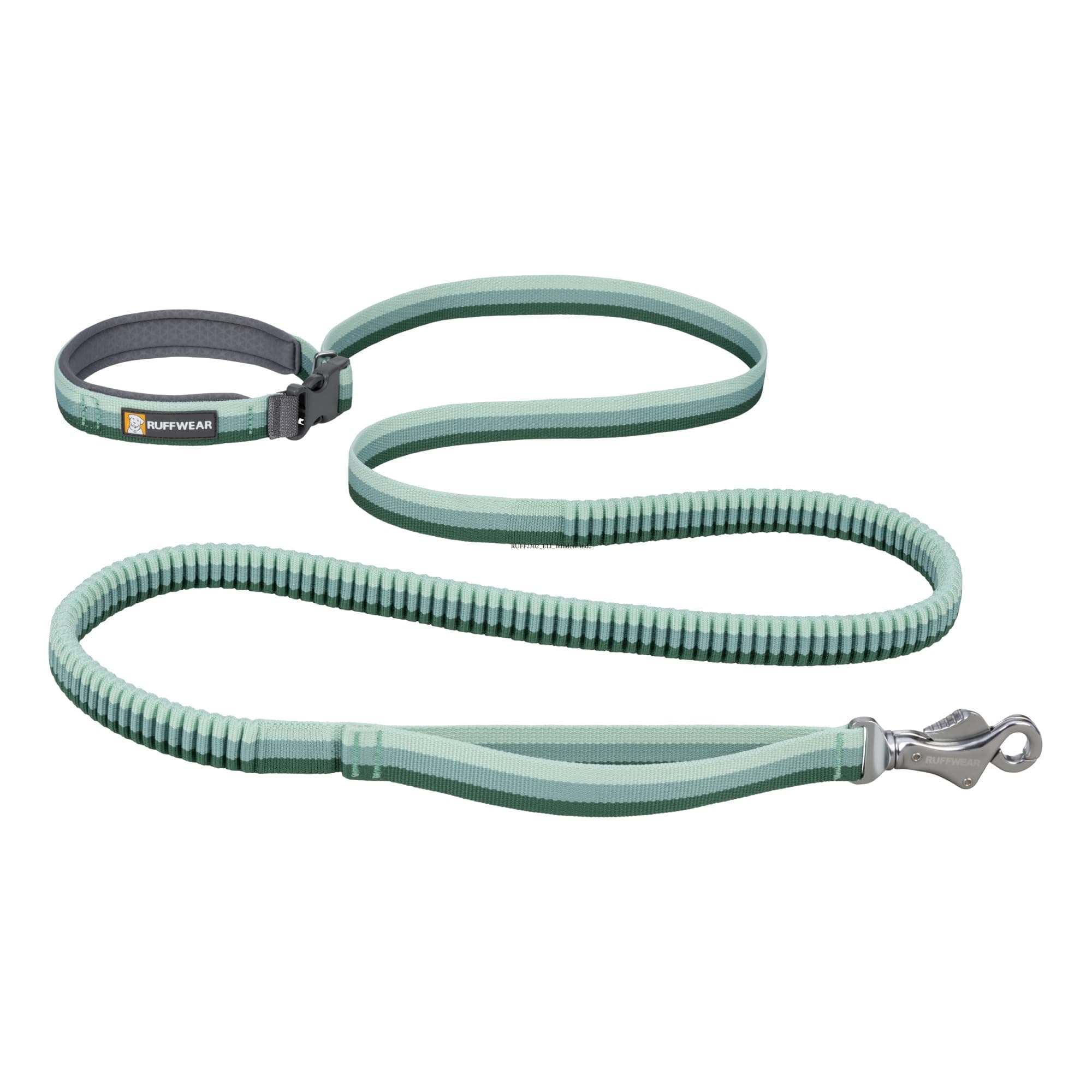 RuffwearRoamer Bungee Dog Leash for Running, Biking or Hiking, Can be Used Hand-Held or Hands-Free, River Rock Green, 7.3'-11'