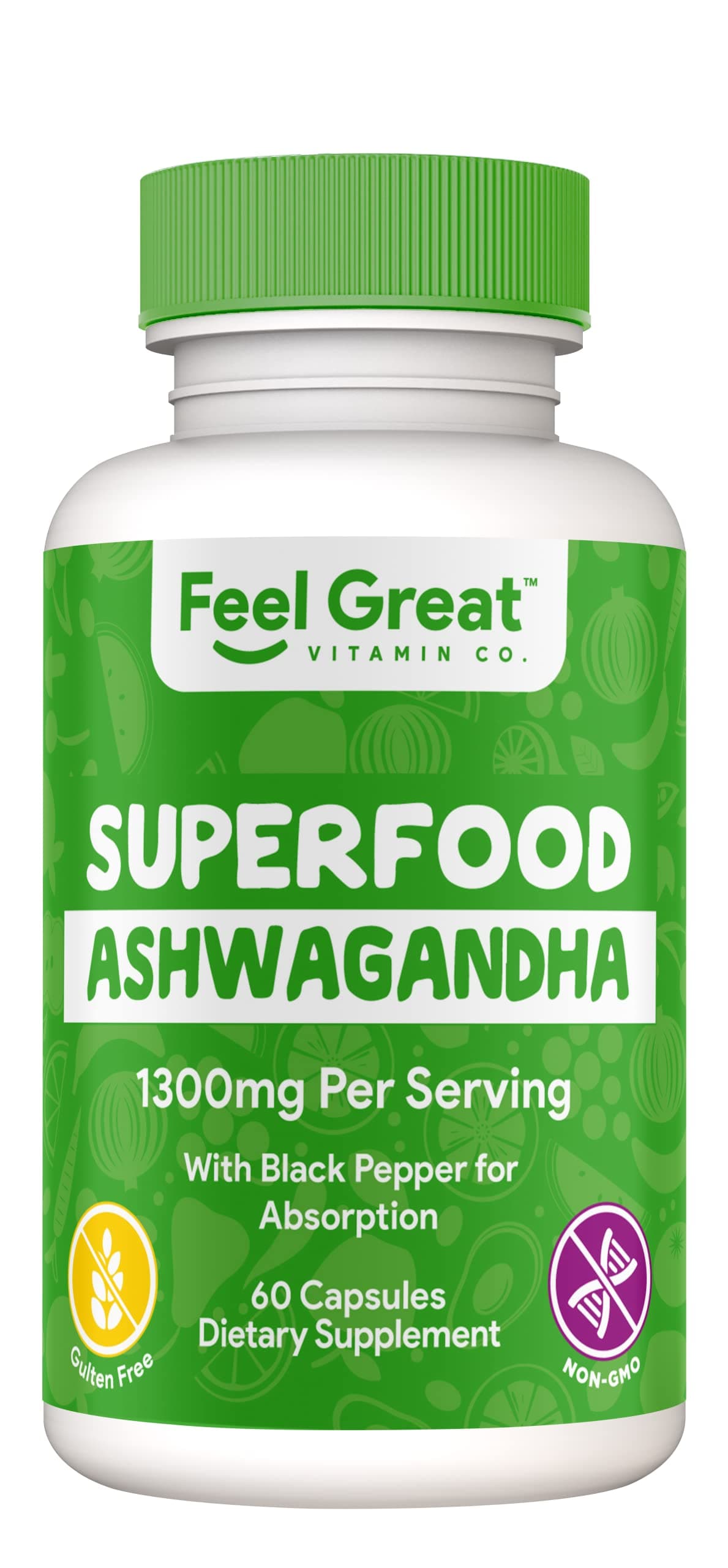 USDA Organic Superfood Ashwagandha by Feel Great Vitamin Co | Mood Enhancer, Supports Natural Stress Relief Supplement* | Immune & Thyroid Support* Tablets with Black Pepper for Maximum Absorption