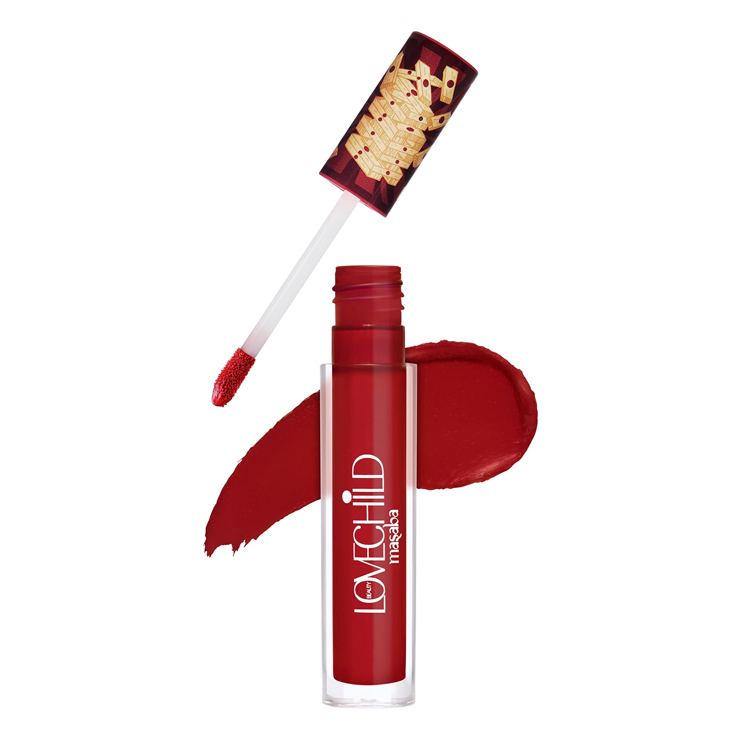 LoveChild Masaba Game On! - Take A Dare - Matte Liquid Lipstick, Flamboyant Maroon Velvet Smooth, Non-Sticky, Hydrating & Moisturising, Smudge Proof Lipstick, 5Ml