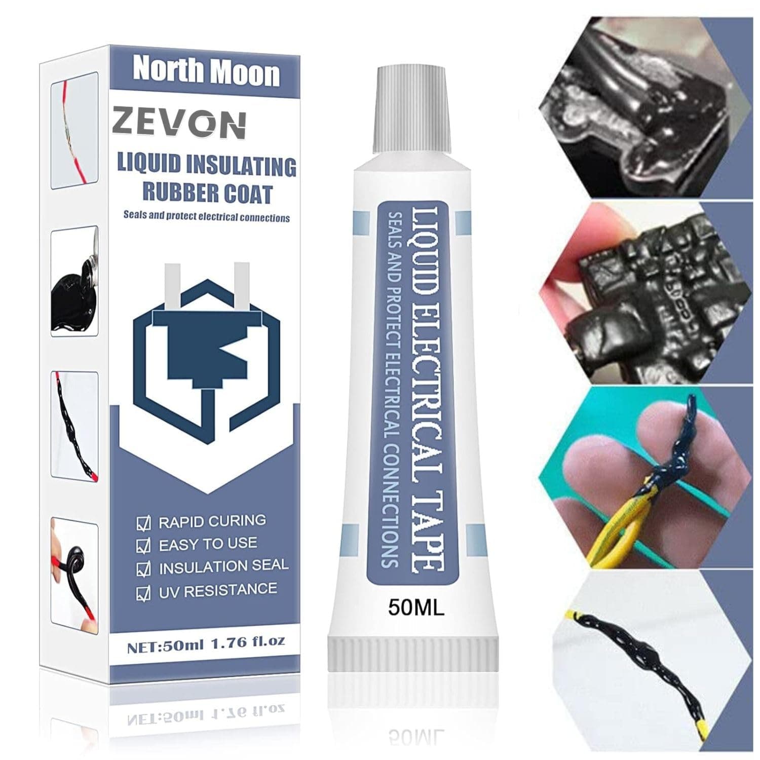 ZEVON Liquid Electrical Tape/Tube for Wire,Liquid Insulating High Temperature gel, Waterproof Insulating Electrical Gel, Cable Repair Tube for Mobile Charger,Fast Dry Liquid Electrical Tape (Black)