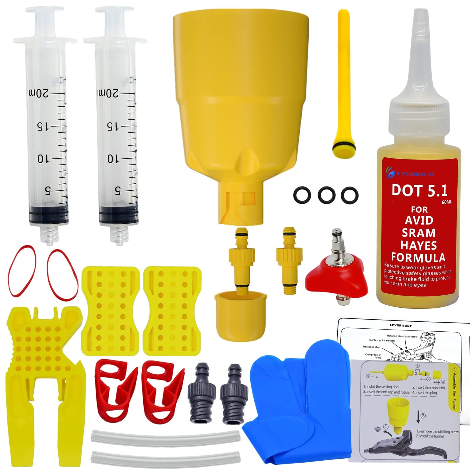 Brake Bleed Kit for SRAM AVID Hays Formula with 60ml DOT Oil Fluid