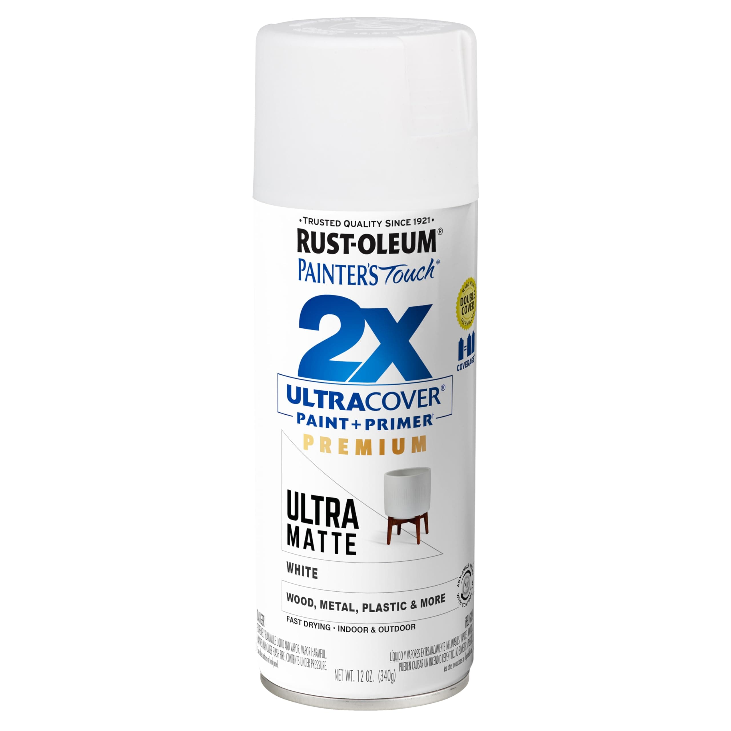 Rust-OlEUm 331181 Spray Paint Painter'S Touch 2X Cover, 12 Oz, Ultra Matte White, 12 Ounce