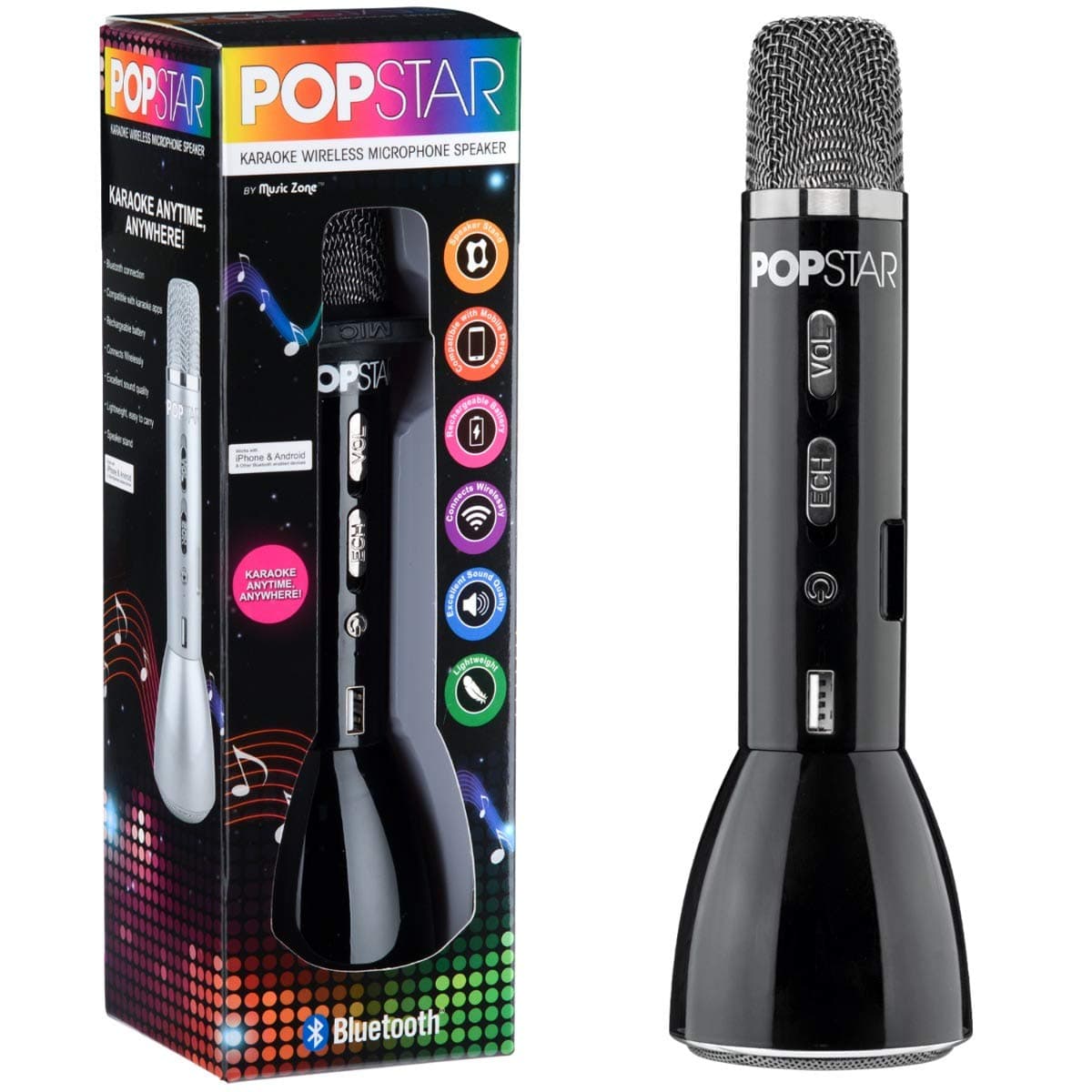 Popstar Bluetooth Karaoke Microphone Speaker Wireless Children’s Singing Mic