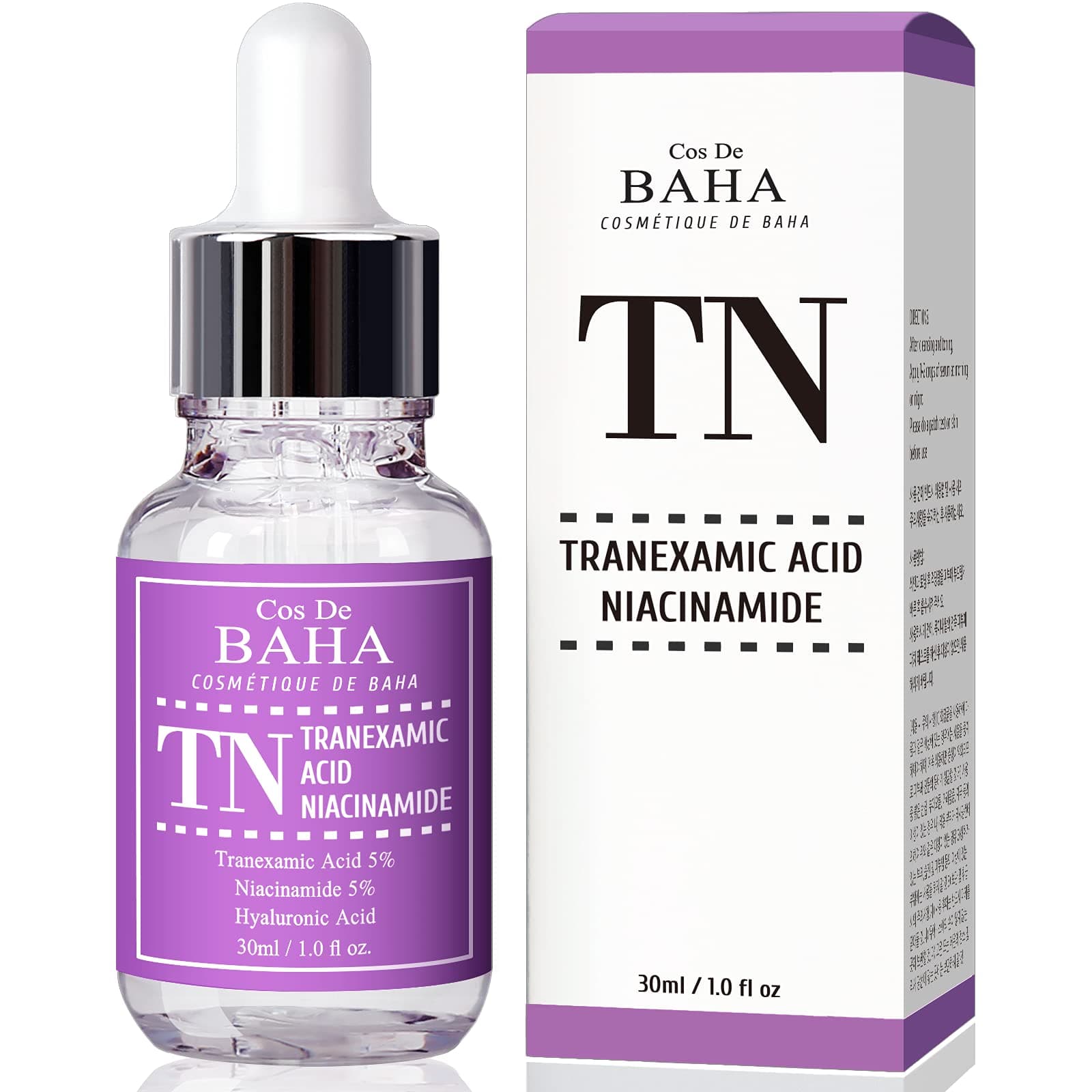 Tranexamic Acid 5% Serum 1 Fl Oz – Niacinamide 5%, Hyaluronic Acid & Aloe for Dark Spots & Uneven Tone, Remover Melasma (30 ml)