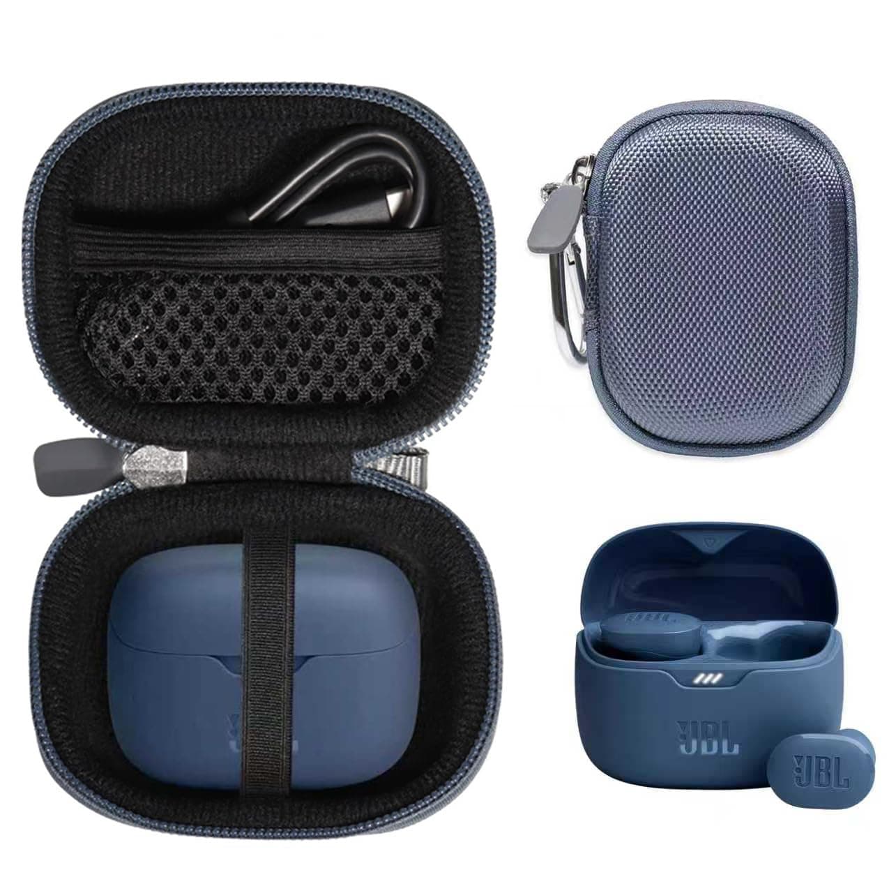 CaseSack Case for JBL Tune Buds True Wireless Noise Cancelling Earbuds (Blue)