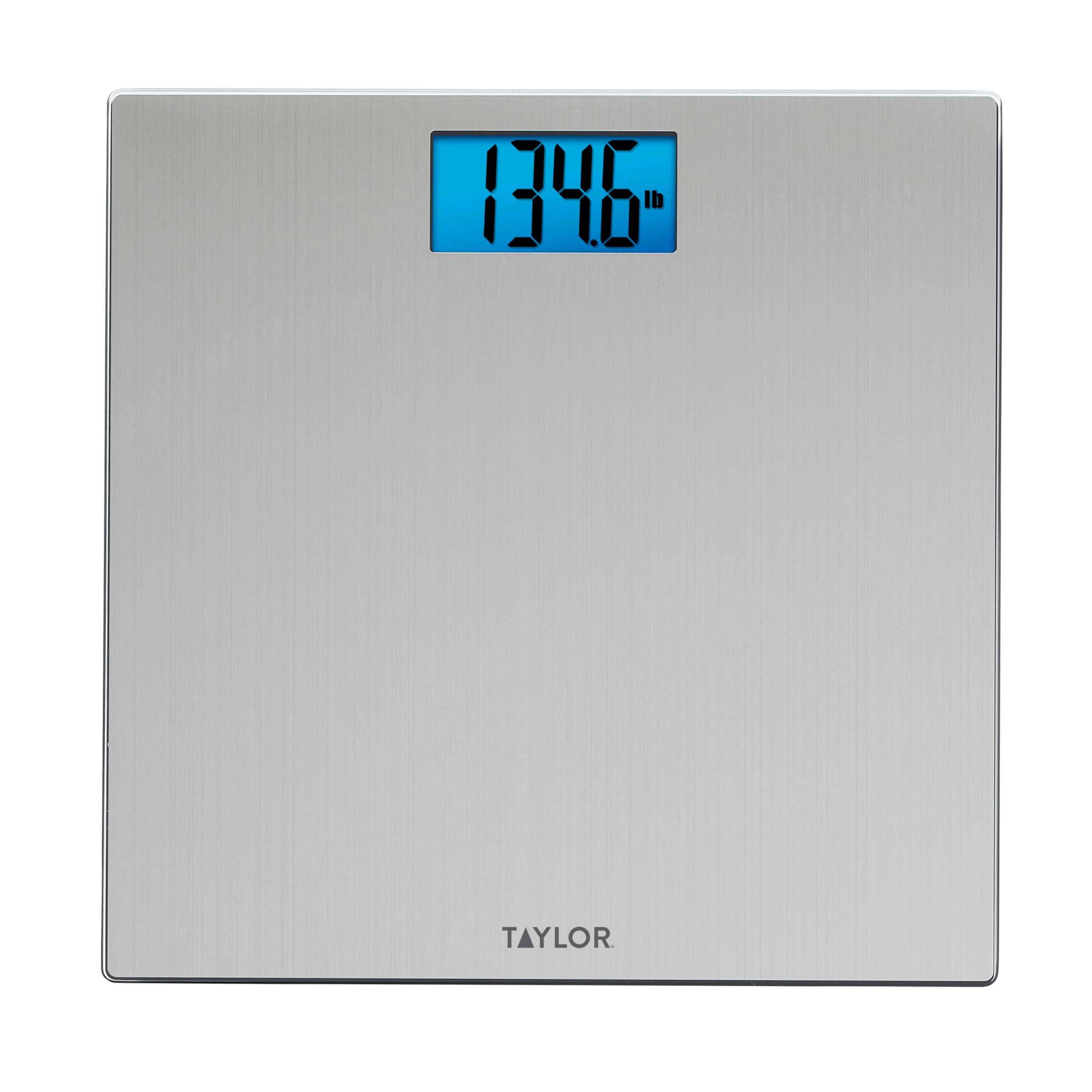 Digital Scales for Body Weight, High 400 LB Capacity, Brushed Stainless Steel Thin Glass Platform, Unique Blue LCD, Durable Platform, 11.8 x 11.8 Inches, Stainless Steel