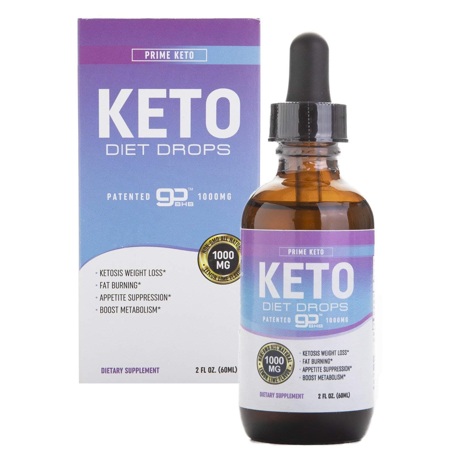 Keto Shred Drops - Appetite Suppressant - 1,000mg of goBHB!! - Boost Metabolism and Energy - Carb Blocker & Ketosis Booster - for Men & Women - Lemon Lime Flavor - Ketosis Fat Burner