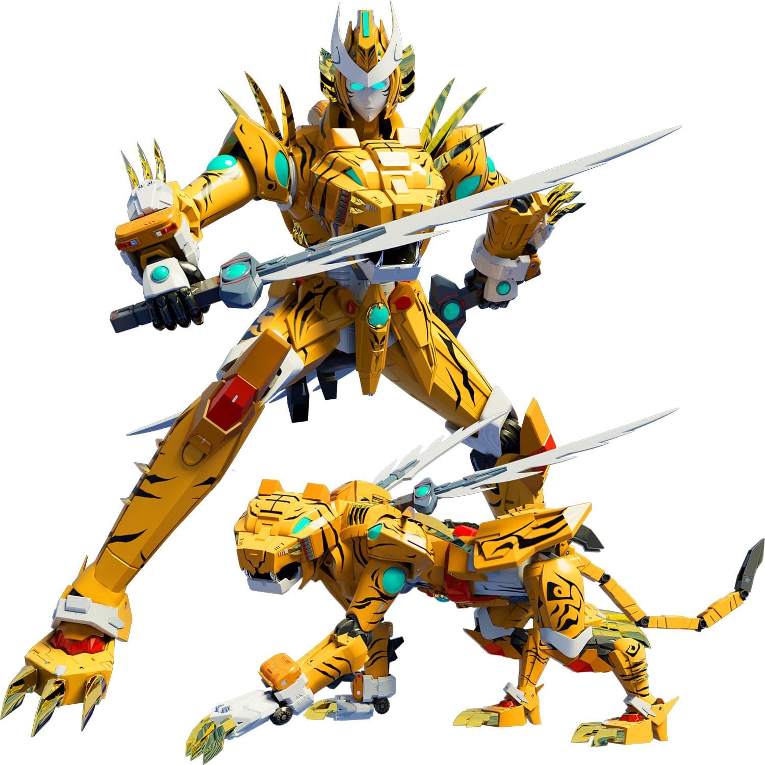 Animal Transforming Robot Toys Tiger Leopard Action Figure for Kids Deformation Robot for Boys & Girls Ages 6-12