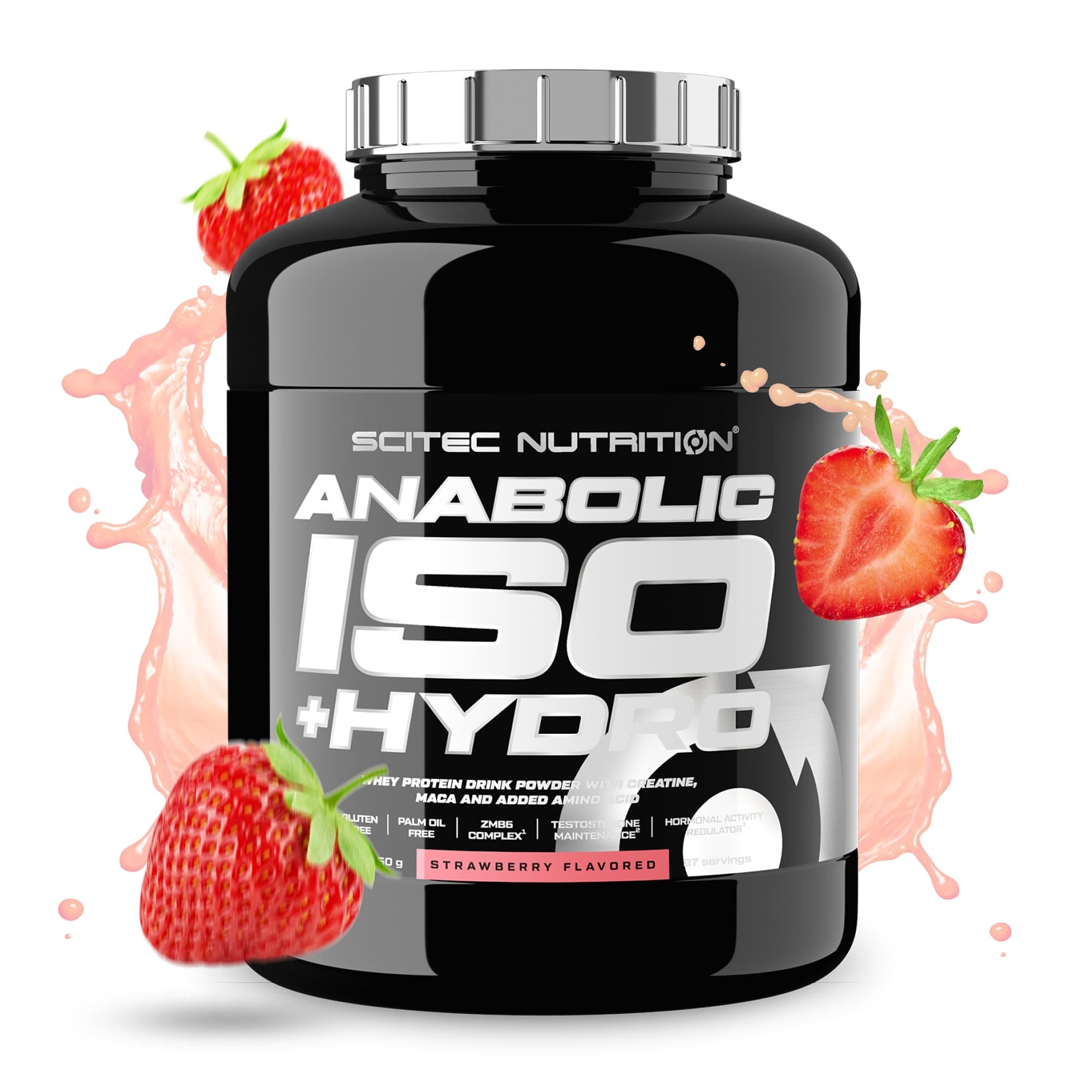 Scitec Nutrition Anabolic Iso+Hydro – Whey Protein Blend – with Creatine, Maca, and Amino Acids – ZMB6 Complex for Testosterone Maintenance, 2350 g, Strawberry