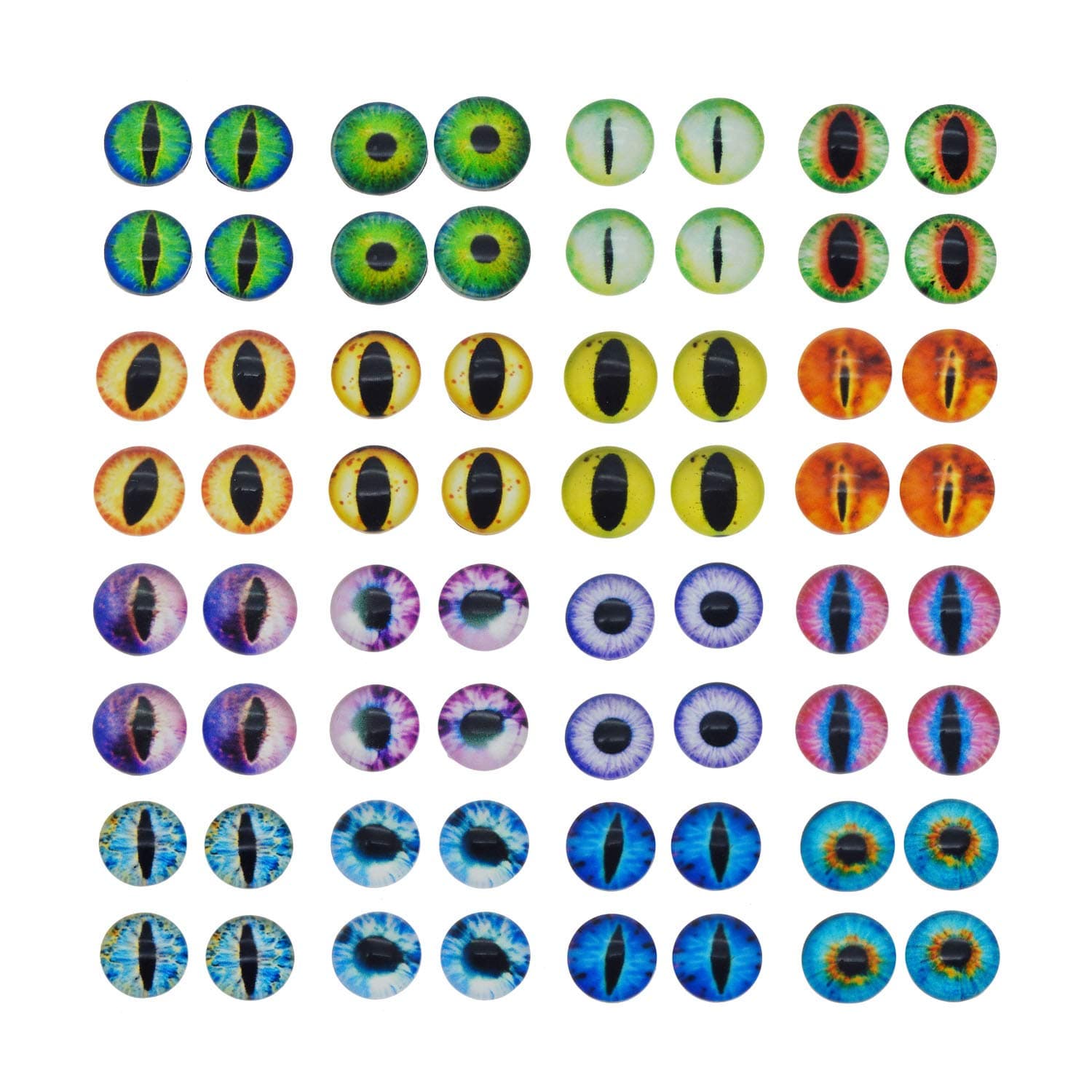 Julie Wang Dragon Eyes Glass Cabochon Eyes for Clay Doll Making Sculptures Props Craft DIY Findings Jewelry Making