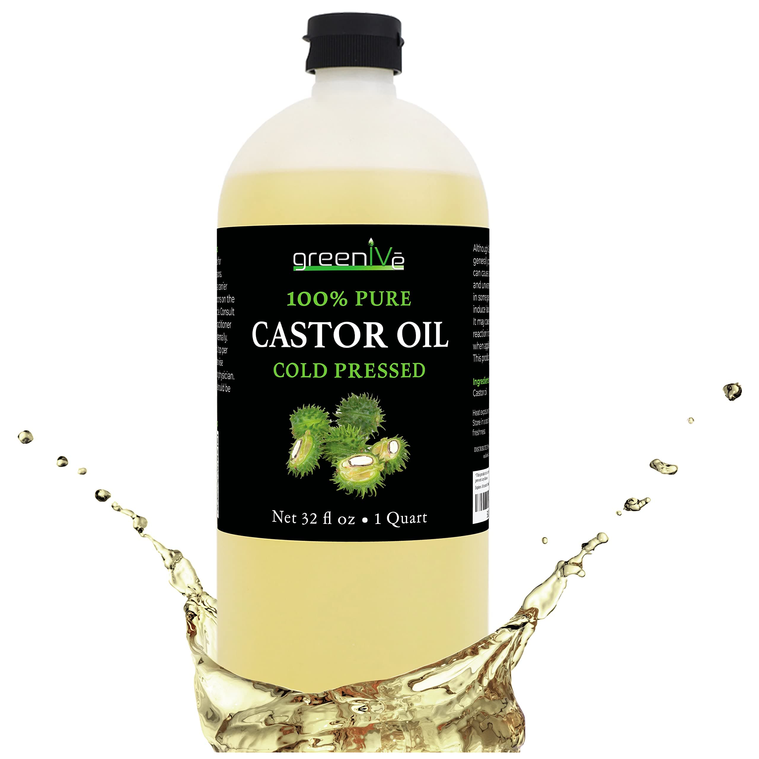 GreenIVe - 100% Pure Castor Oil - Cold Pressed - Hexane Free - Exclusively on Amazon ... (950ml)