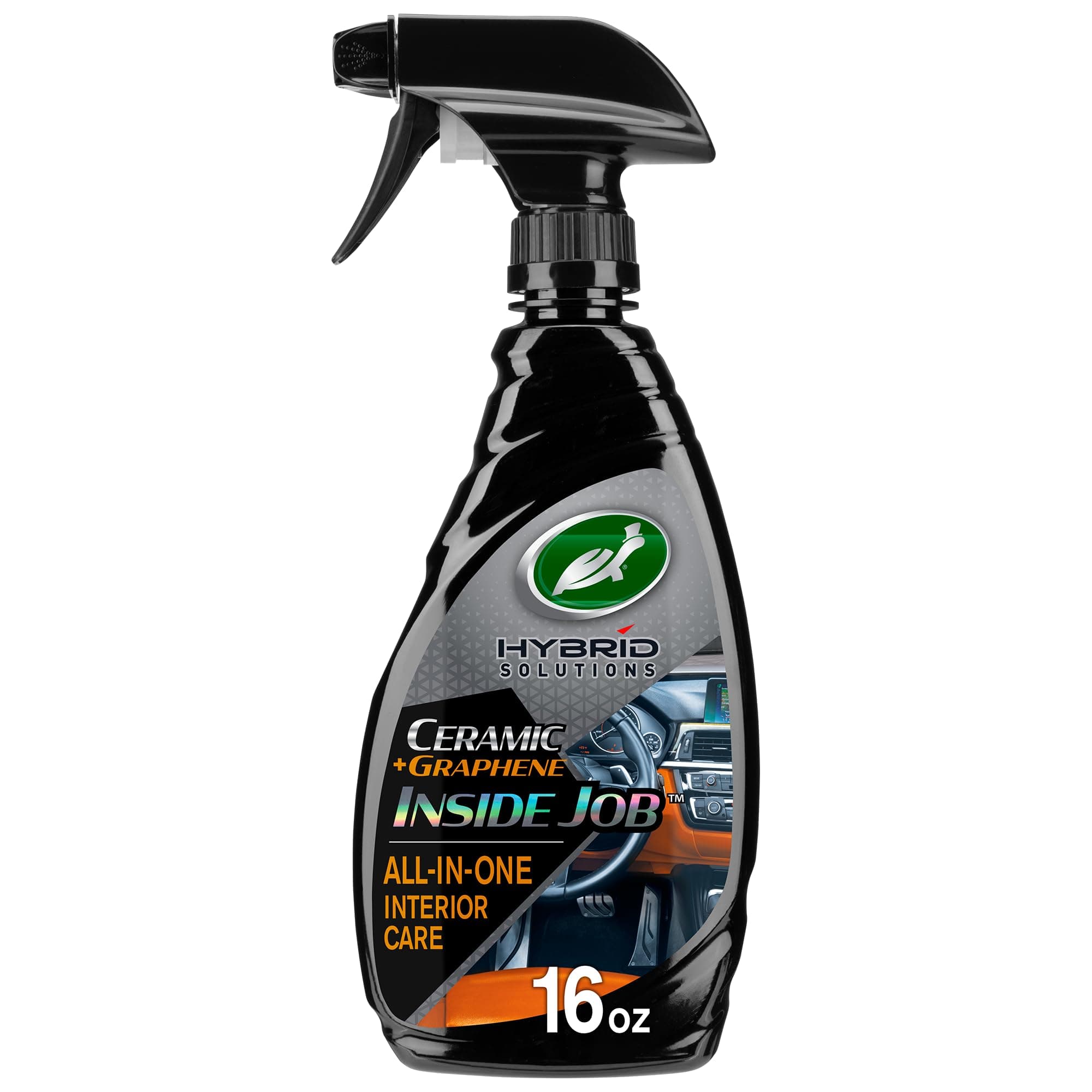Turtle Wax 53787 Hybrid Solutions Ceramic Graphene Inside Job, Interior All Purpose Car Cleaner and Protectant, Odor Eliminator, Works on Leather, Vinyl, Plastic, Rubber and More, 16 fl oz