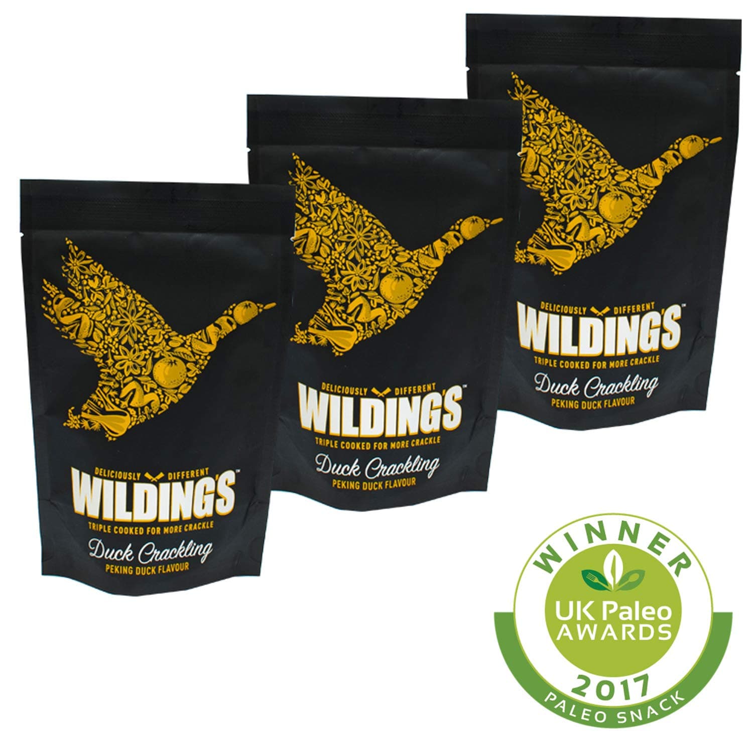Wilding's Nutritious & Delicious Keto Paleo Duck Crackling 3-Pack (Peking Flavour)
