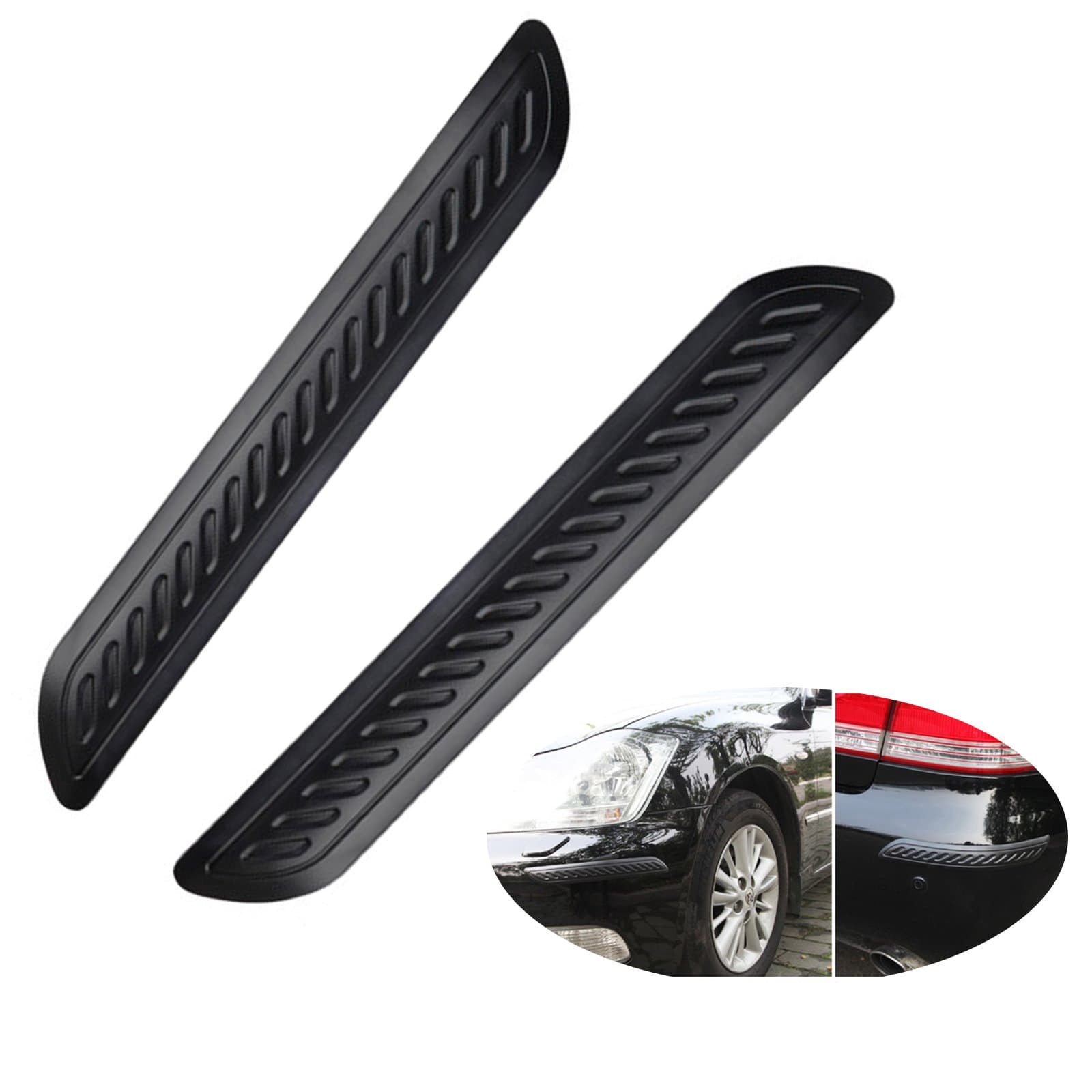 Wittyware Car Bumper Guard Strips Rubber Anti-Scratch for Car SUV Pickup Truck Car Bumper Protector, 2 Packs(Black)