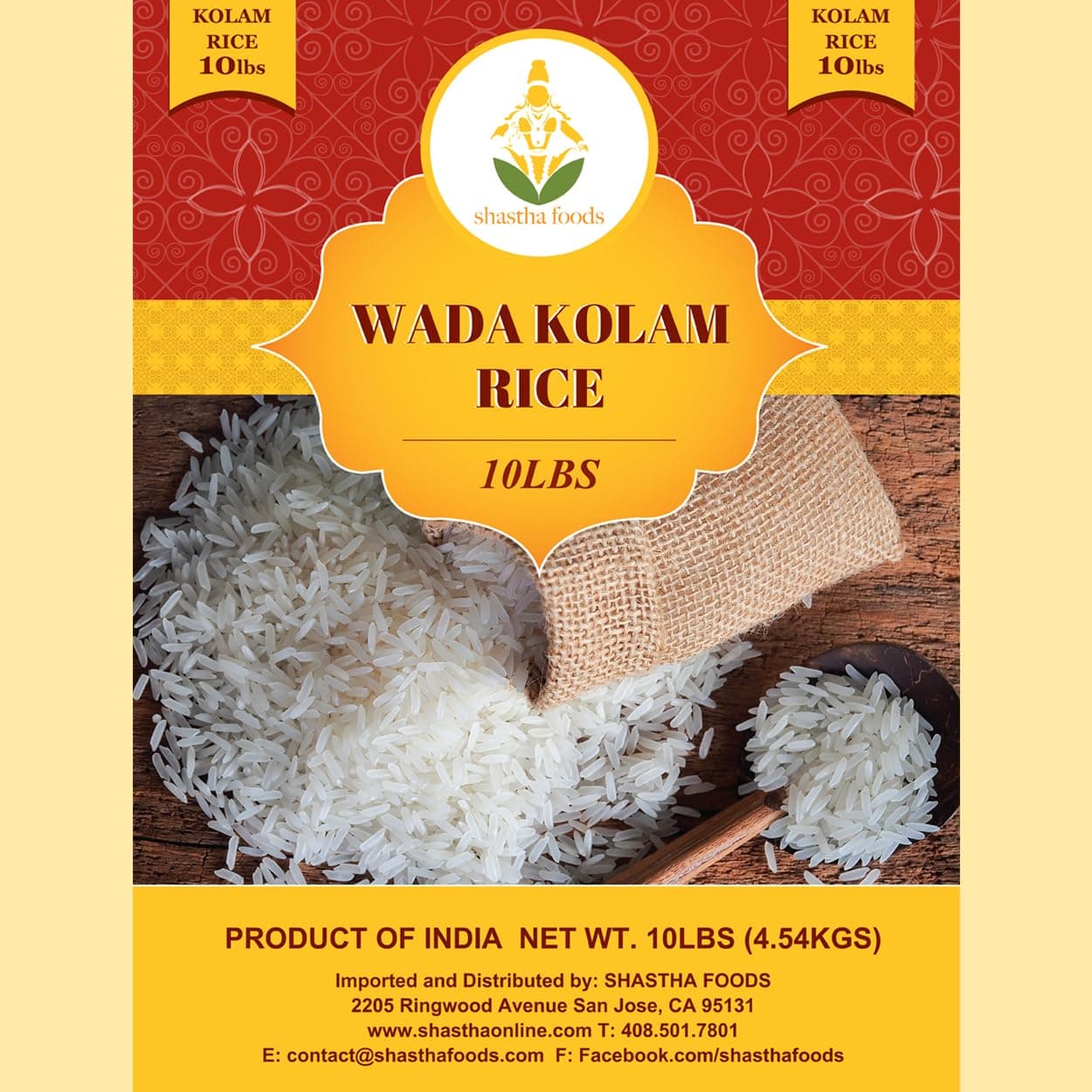 WADA KOLAM RICE 10 LBS (PACK OF 2) T-L