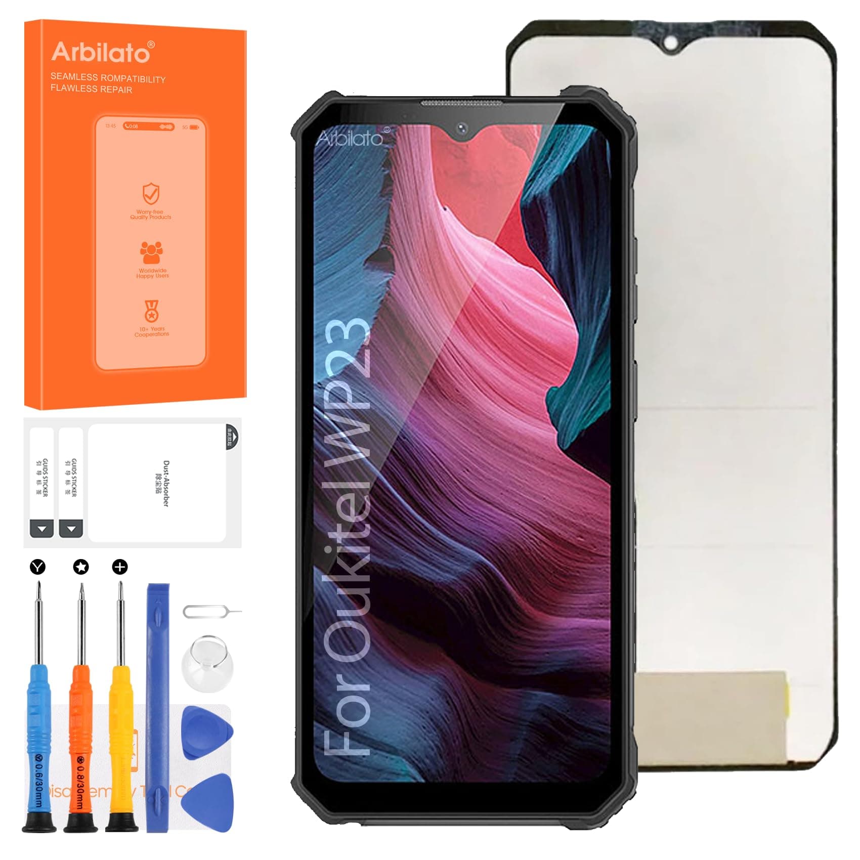 Screen for Oukitel WP23 Screen Replacement for Oukitel WP23 LCD Screen 6.52 Inch Touch Display Digitizer Assembly Repair Parts(Black No Frame)