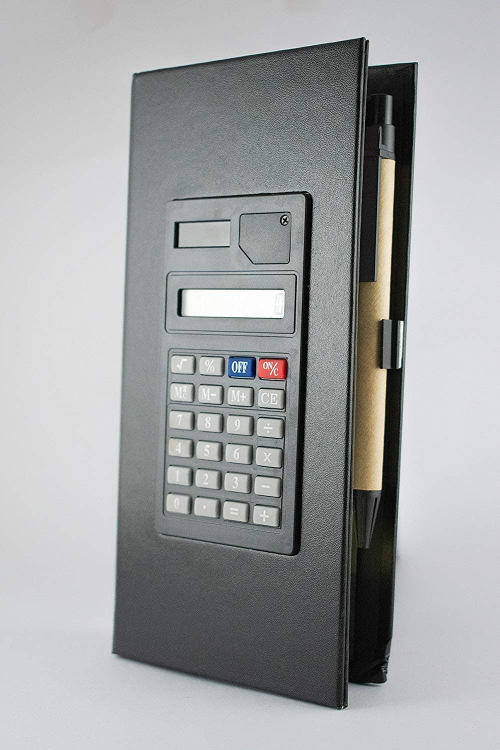 Dholakiya Pocket Diary Style Sticky Notes Memo Pad Holder with Calculator + Stapler + Marker Pen + U-Clips, All in One, Multi Purpose Office Home Stationery Desktop Organizer + Best Office Gift