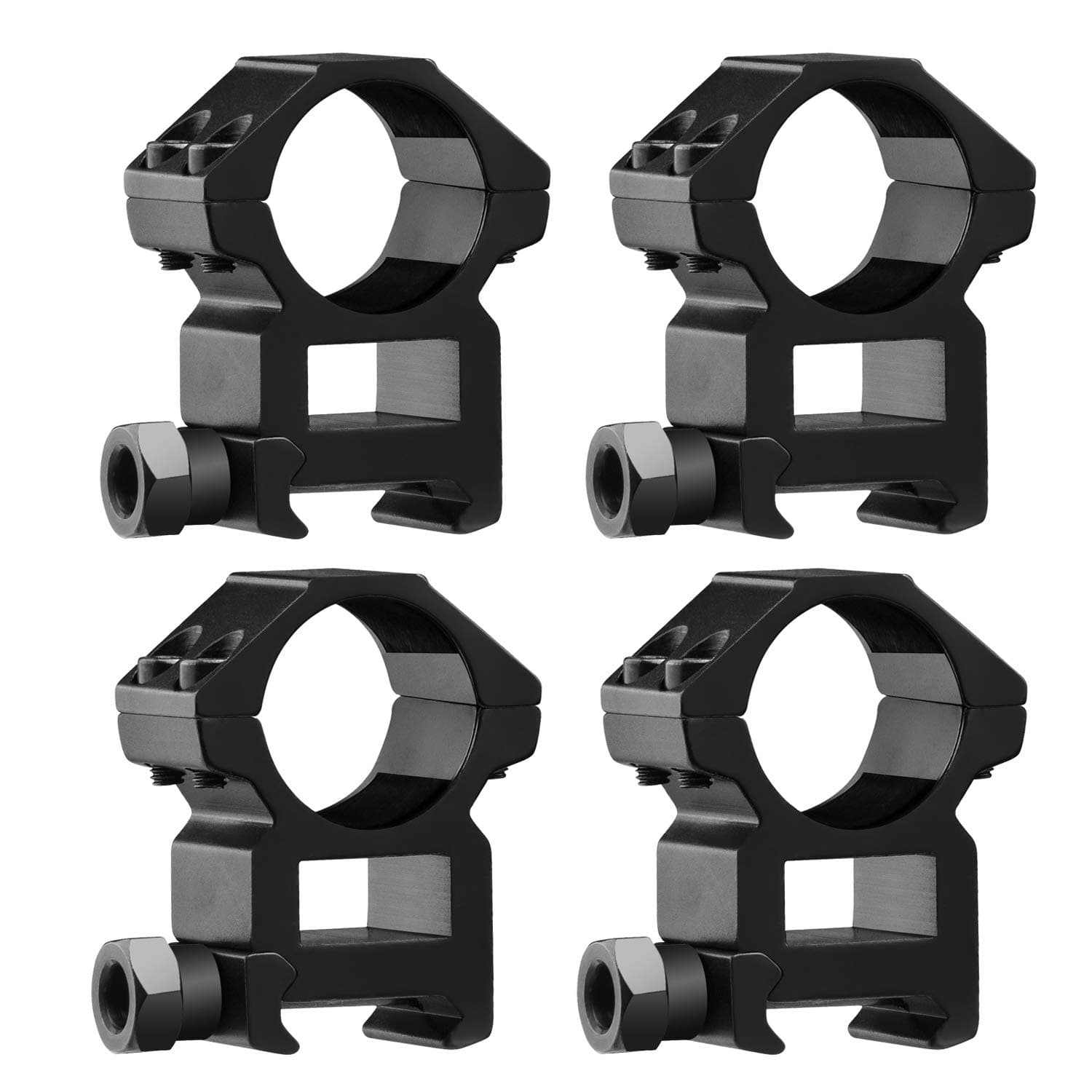 TACwolf 4 Pack Scope Rings 1 Inch High Profile Scope Mounts for Picatinny Weaver Rail