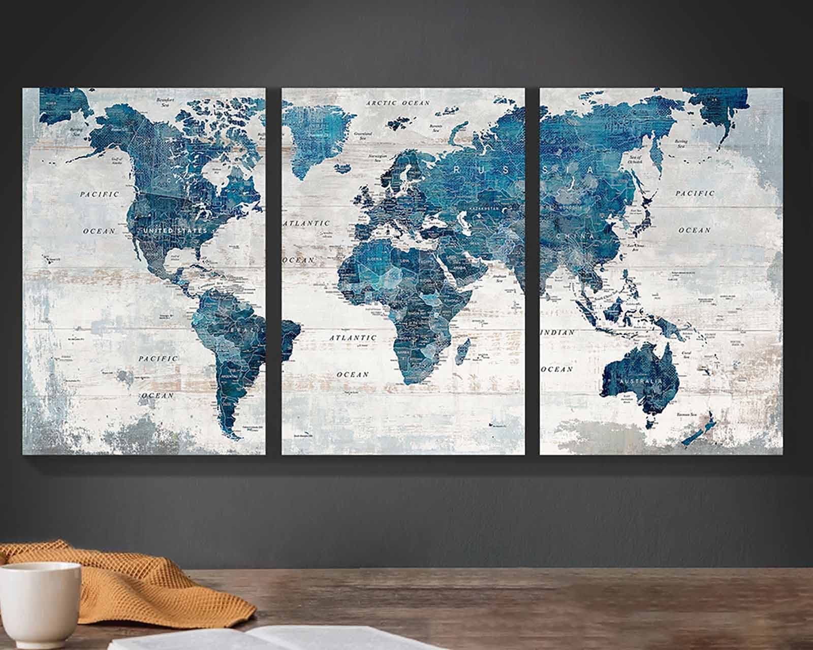 Canvas Wall Art Bedroom Wall Decor Blue Pictures for Living Room Office Artwork for Walls 60" W x 28" H Framed Positive Art Farmhouse Decor