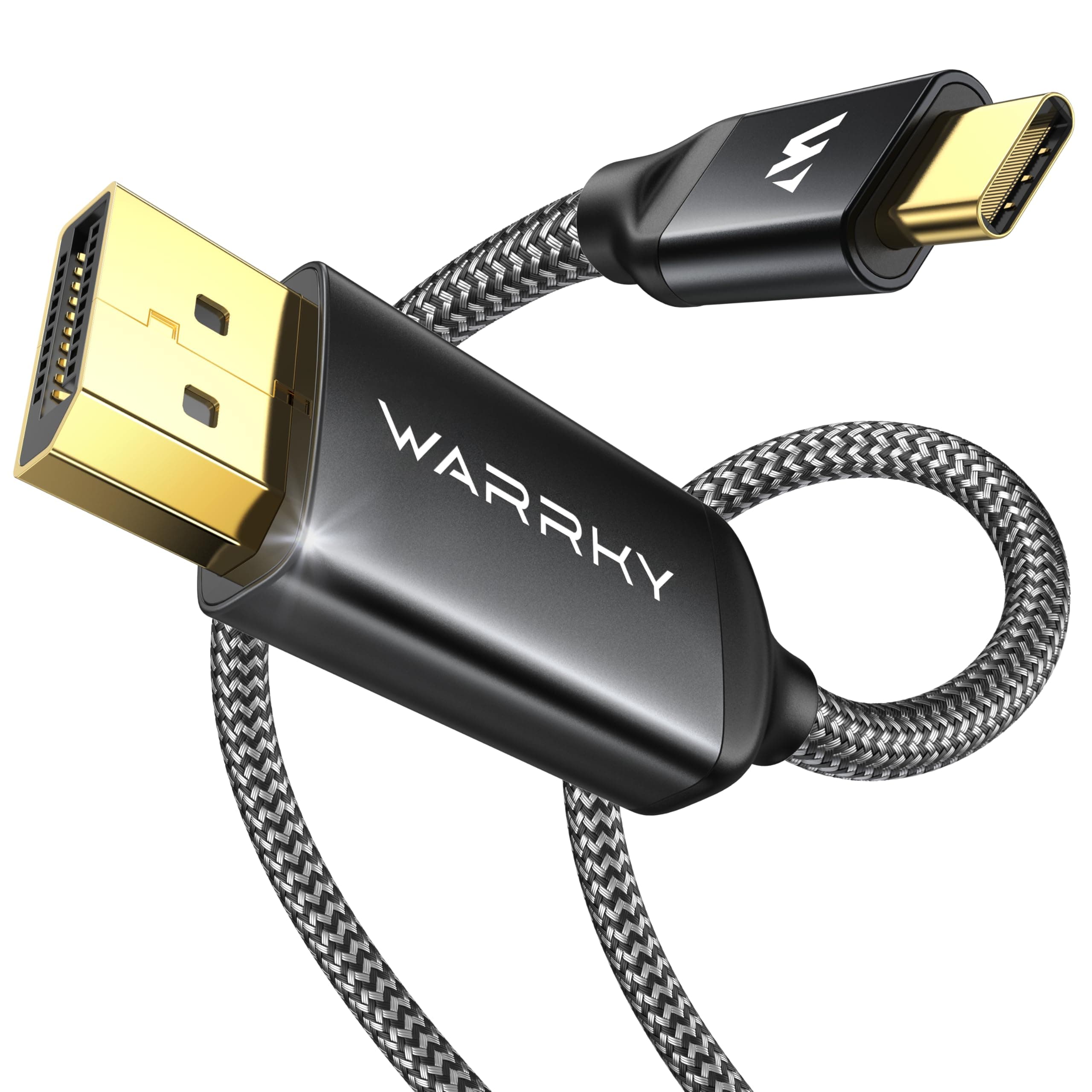 WARRKY USB C to DisplayPort Cable 8K 60Hz, Thunderbolt 4 to DisplayPort Cable | 4K 240Hz, 2K 360Hz | Compatible with iPhone 15 Series, MacBook Pro/Air, iPad Pro, iMac, Surface, HP, ASUS, etc. -1.8M